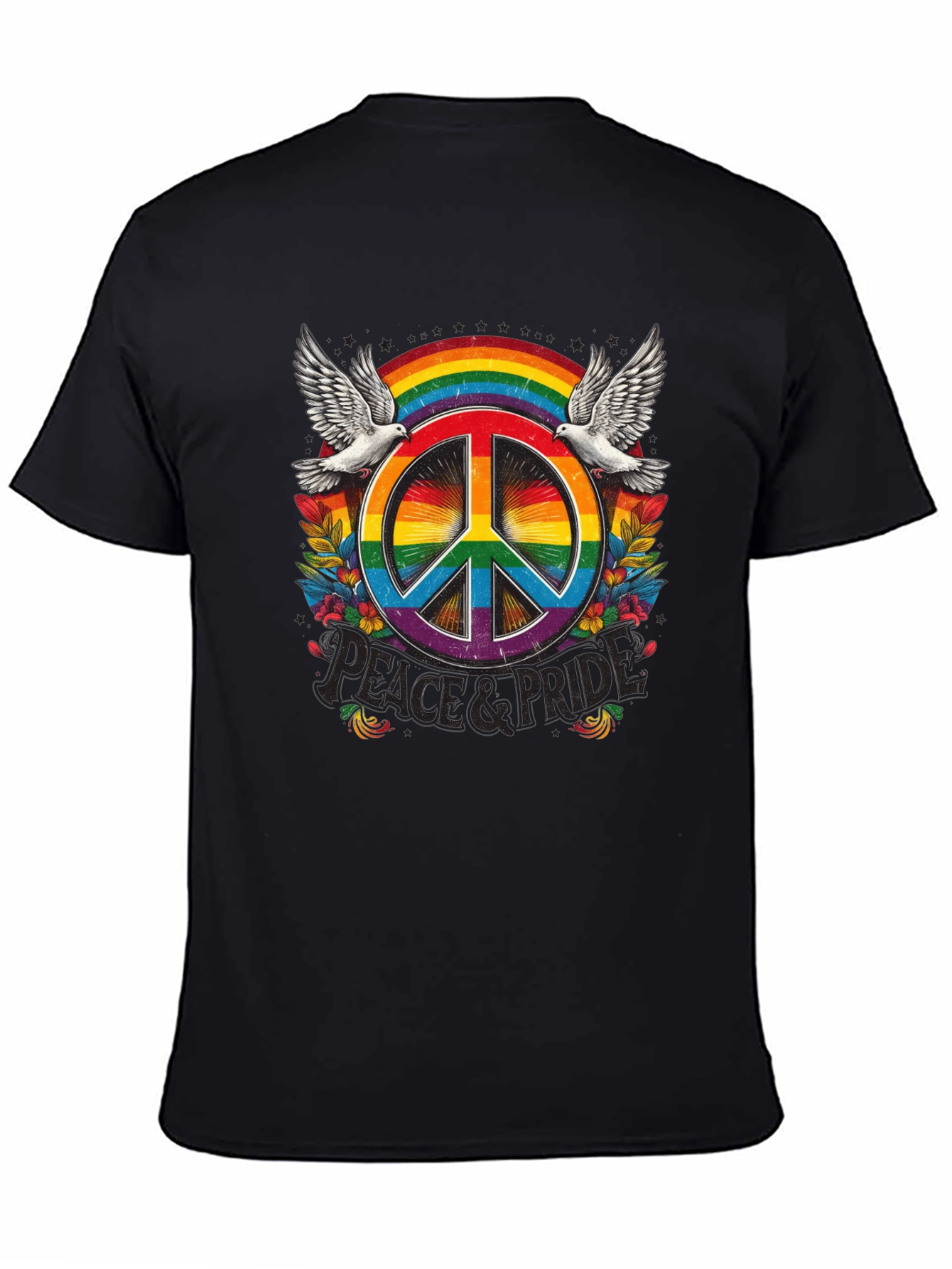 Peace & Pride Rainbow Graphic Tee