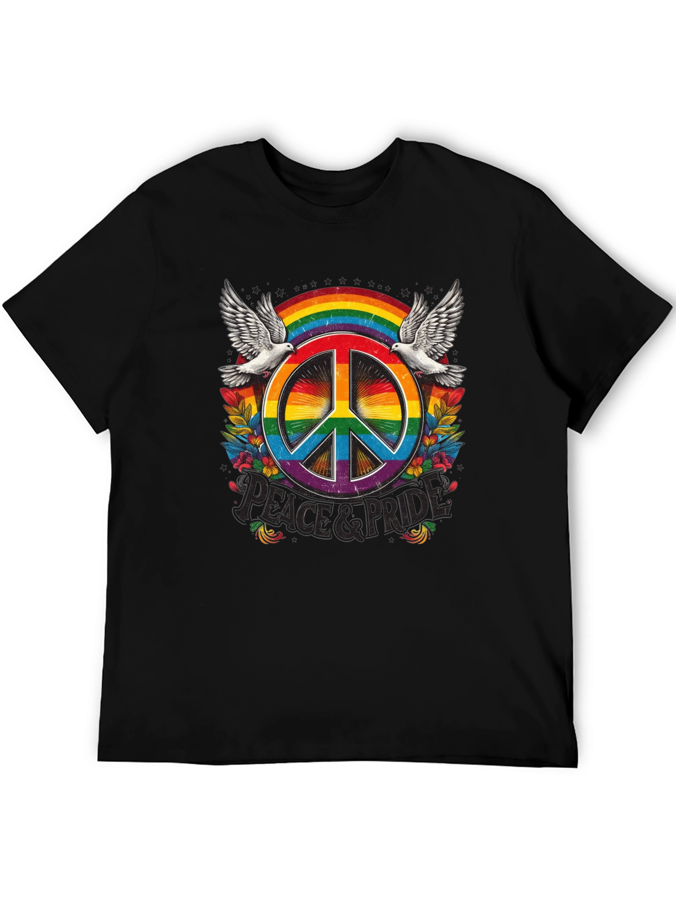 Peace & Pride Rainbow Graphic Tee