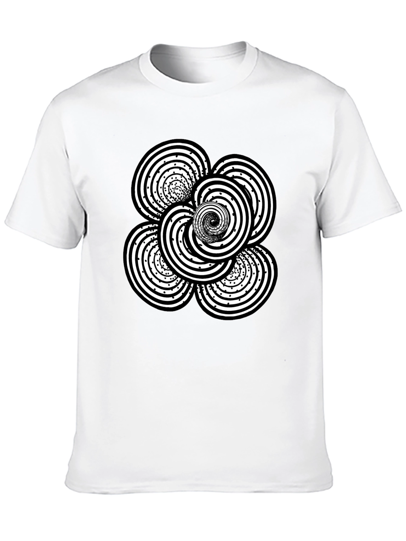 Abstract Swirl Graphic Black T-Shirt