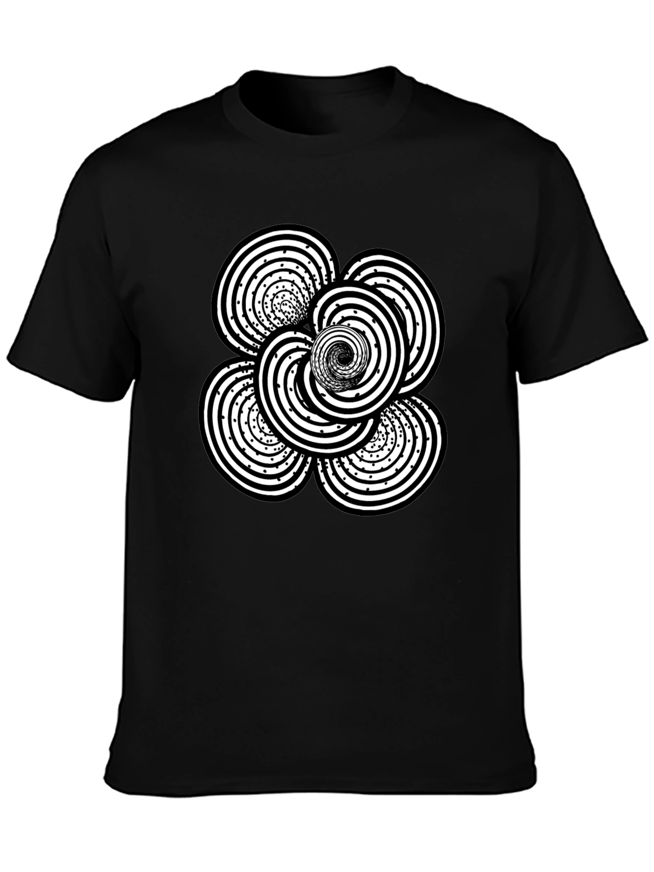 Abstract Swirl Graphic Black T-Shirt