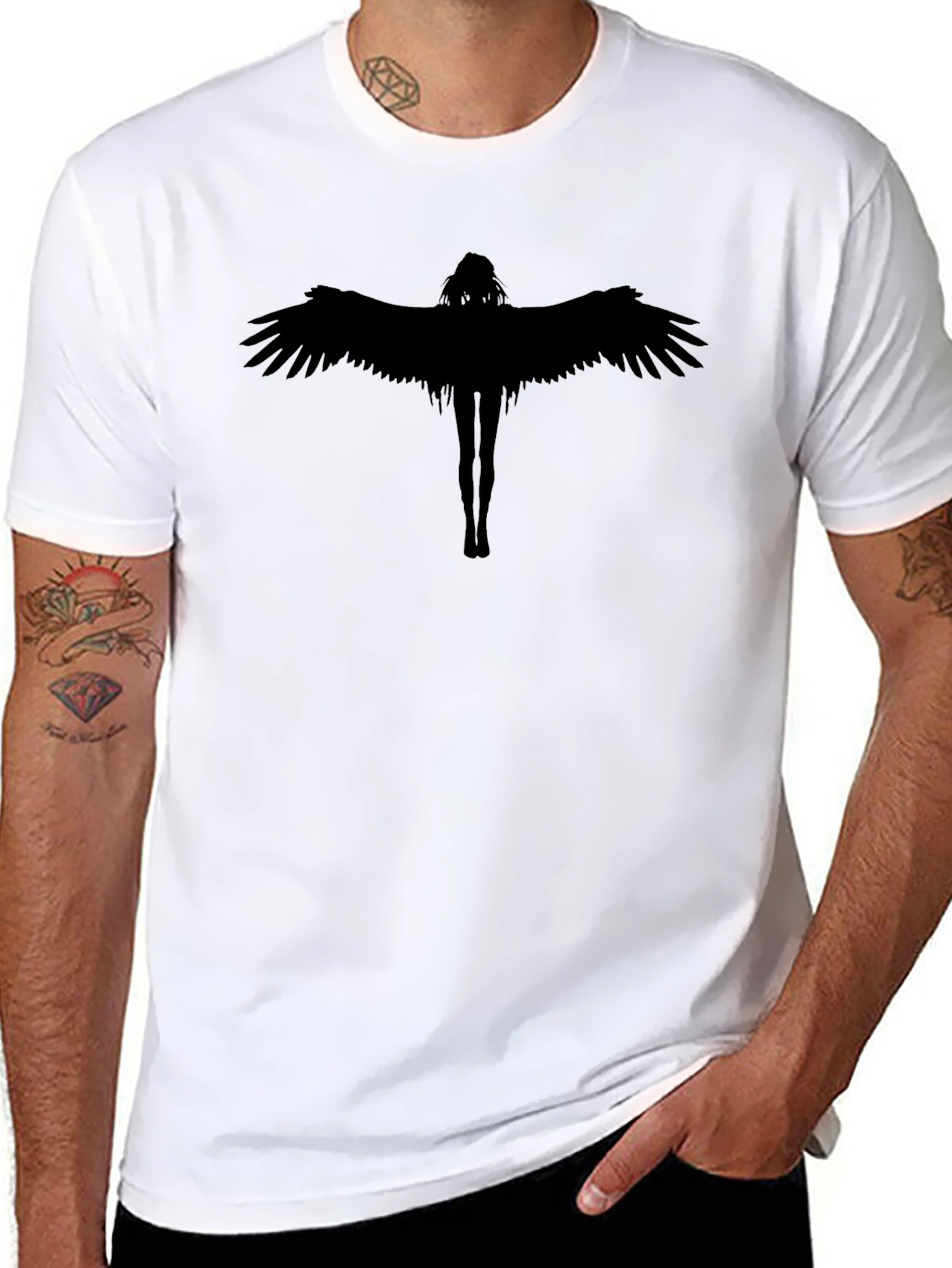 Black Angel Wings Graphic Tee - Unisex