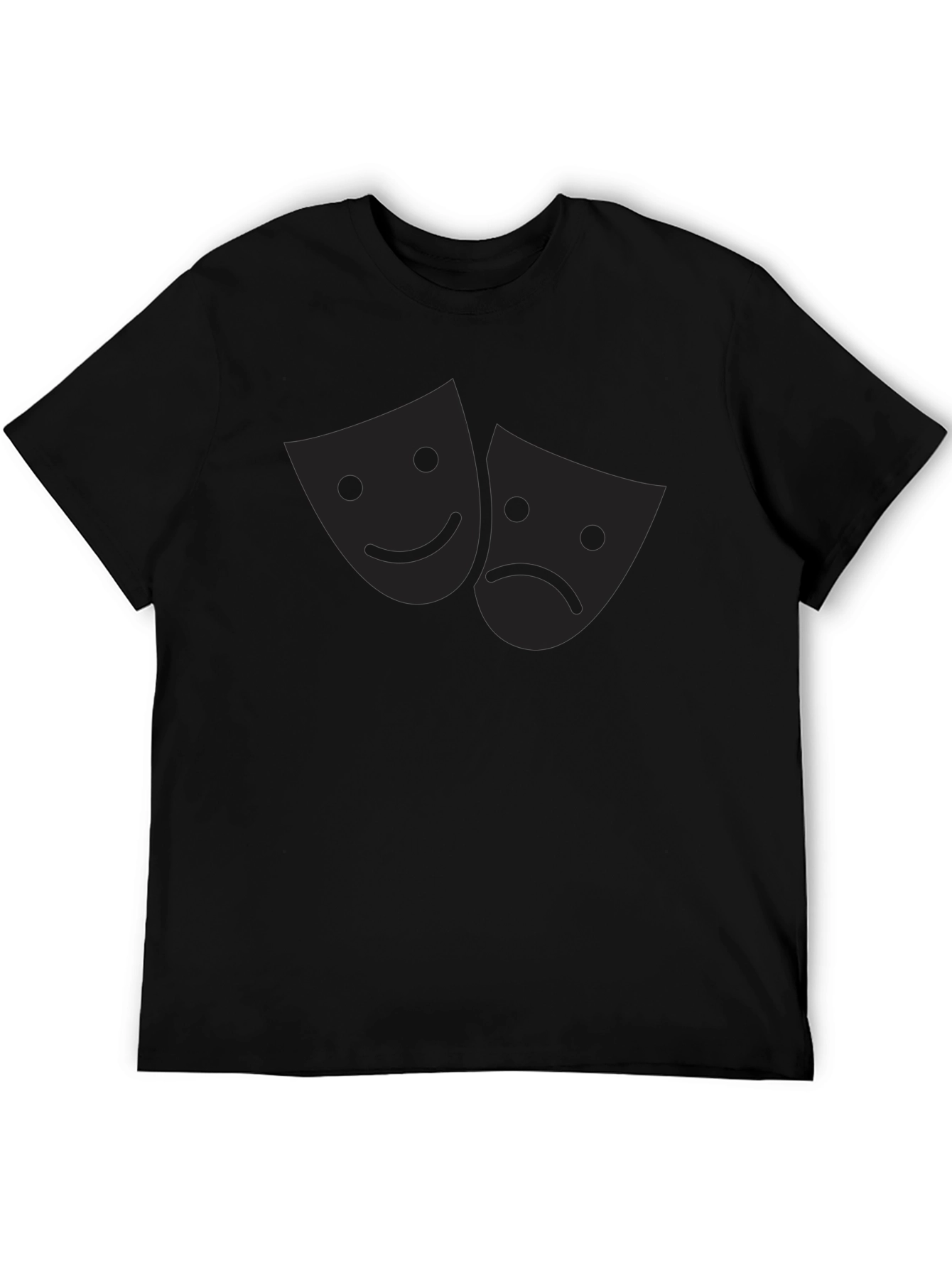 Comedy Tragedy Masks Graphic Tee - Black T-Shirt