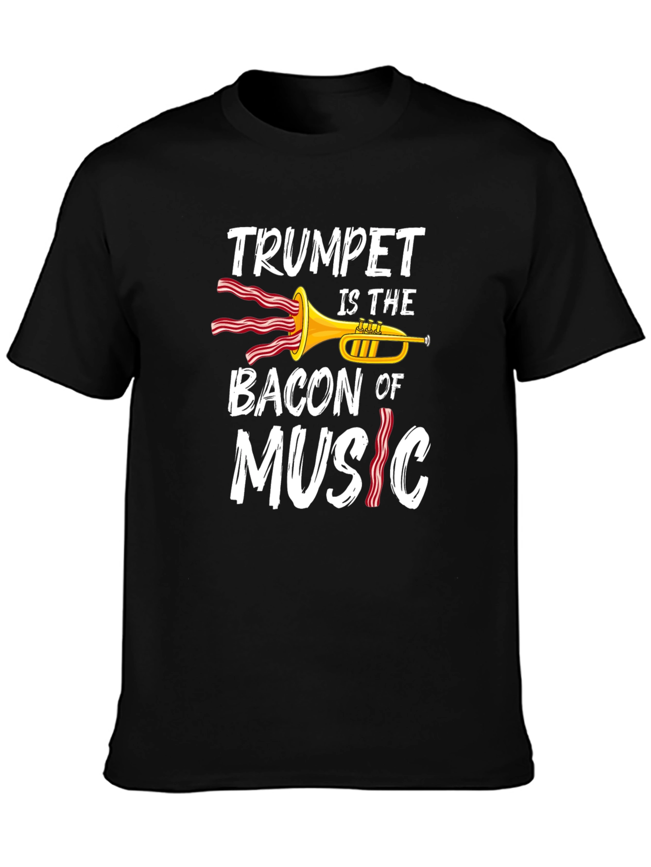 Trumpet Bacon Music Graphic Tee