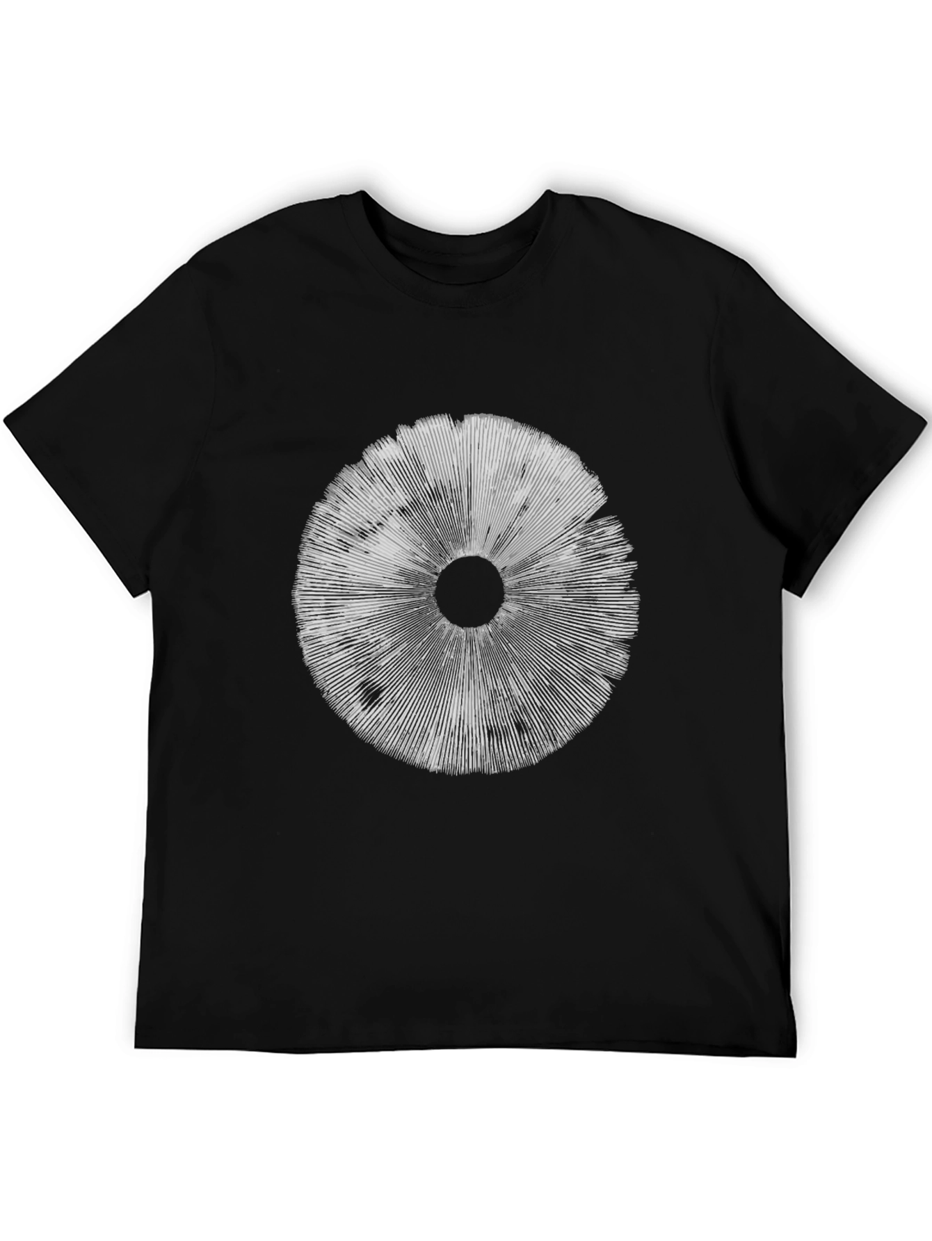 Abstract Radial Pattern Black Tee