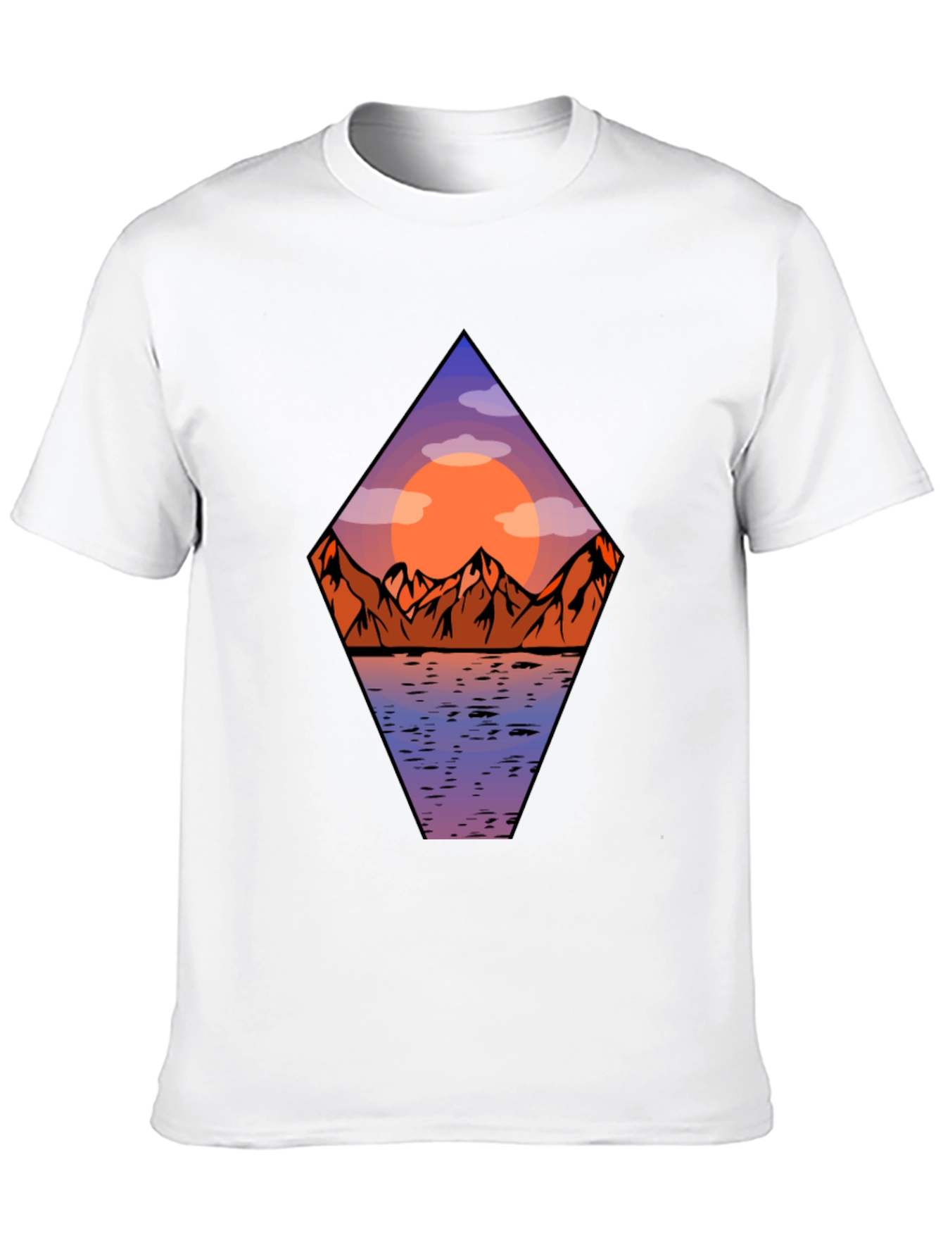 Mountain Sunset Graphic Tee - Mens Black T-Shirt