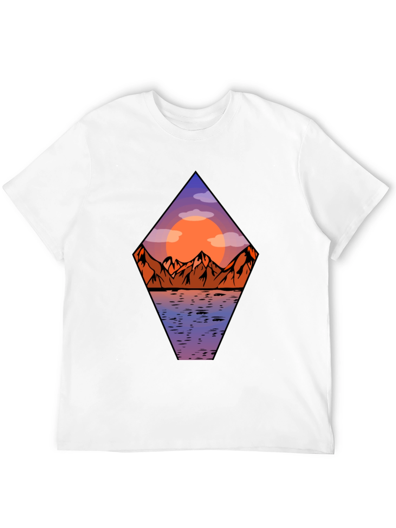 Mountain Sunset Graphic Tee - Mens Black T-Shirt