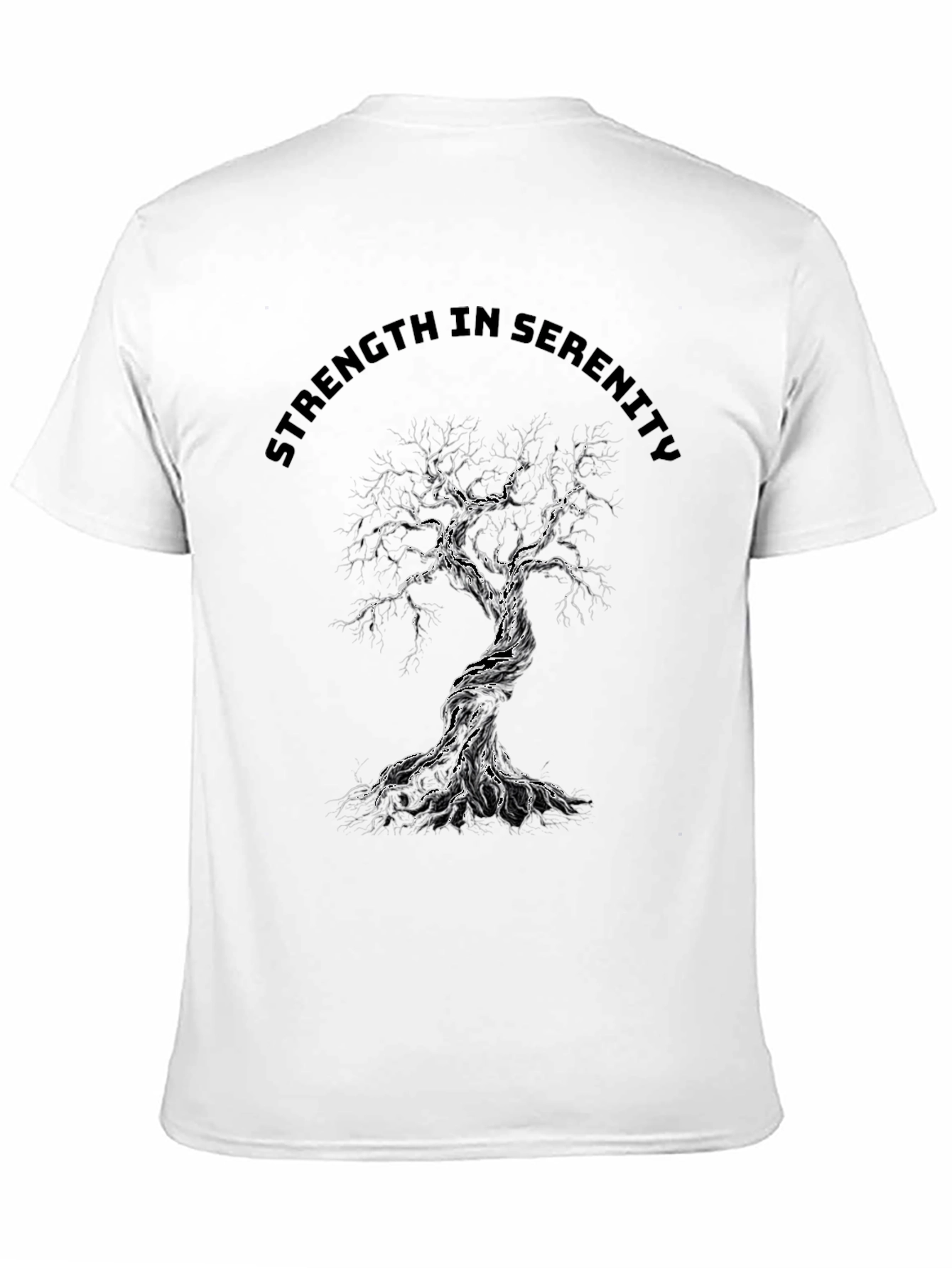 Strength in Serenity Tree Graphic Tee - Black