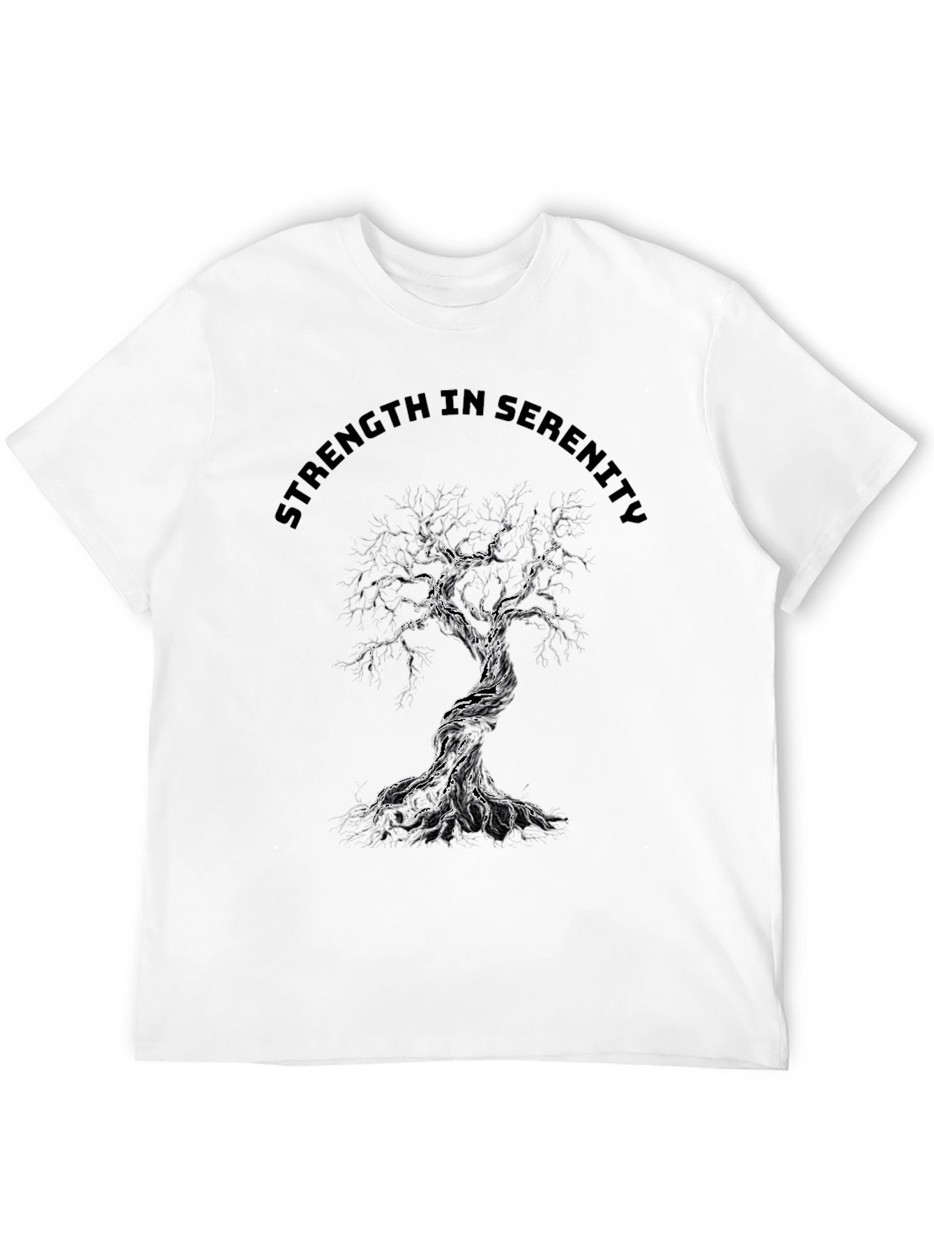 Strength in Serenity Tree Graphic Tee - Black