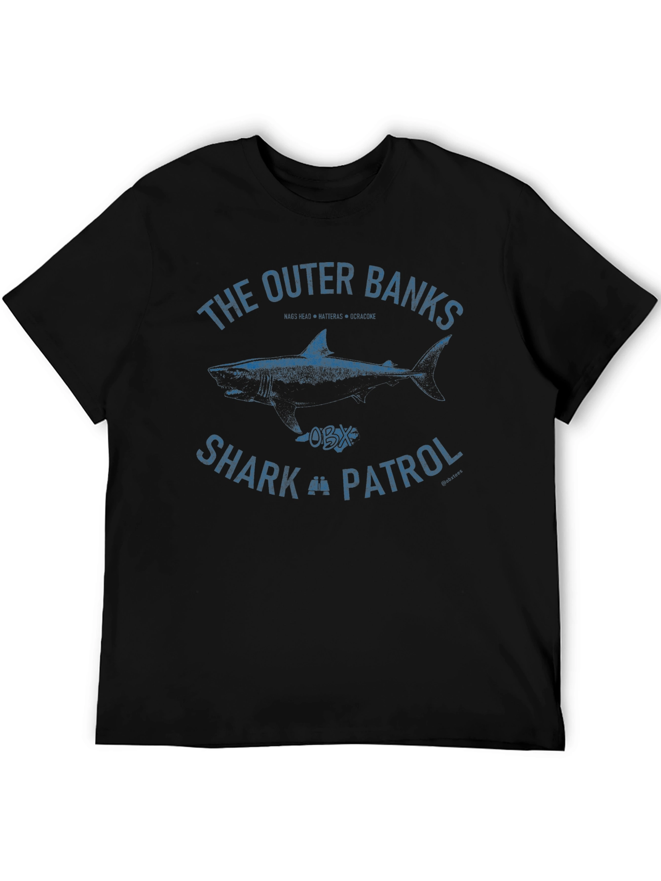 Outer Banks Shark Patrol Graphic Tee - Black
