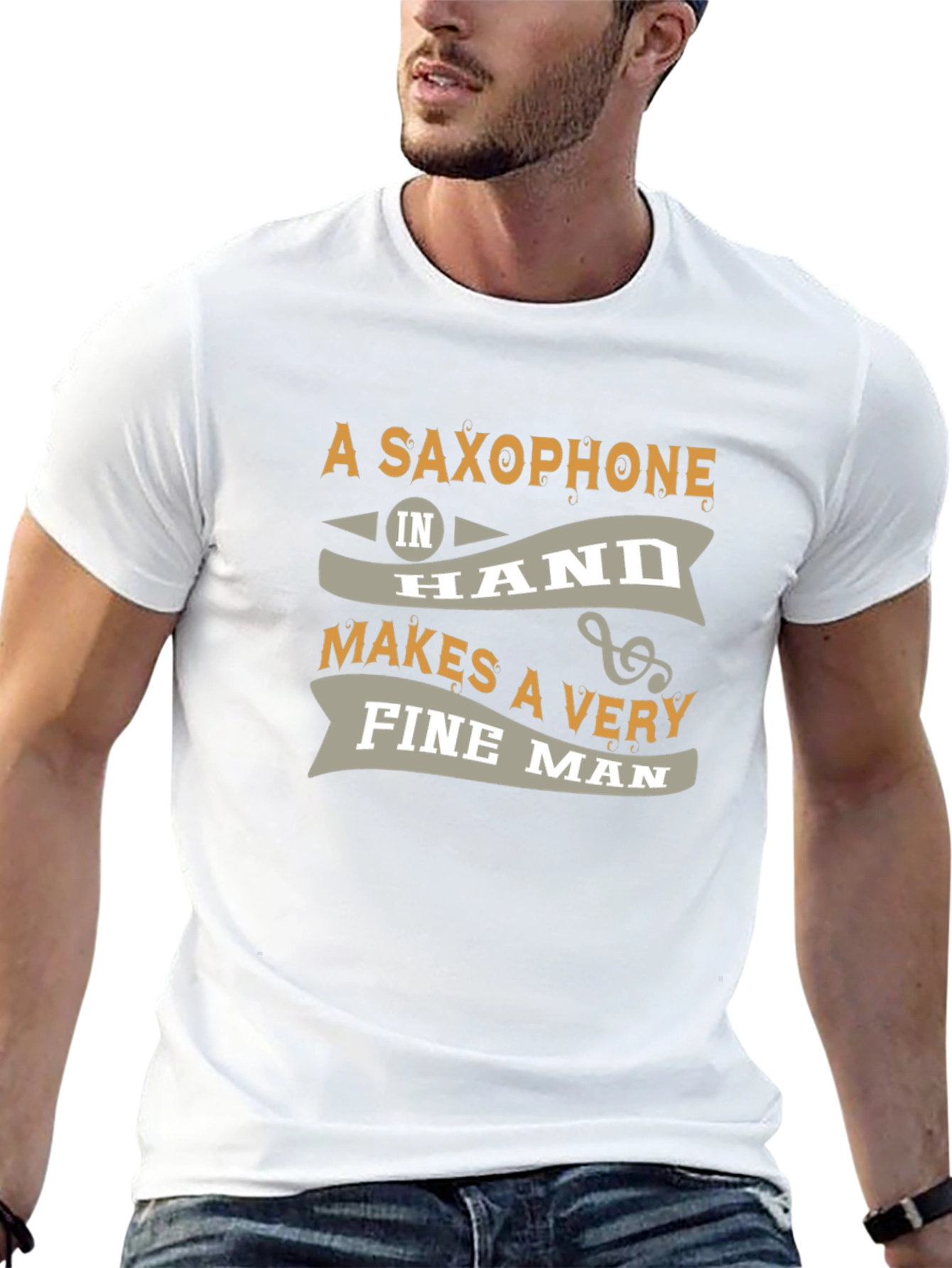 Saxophone Man Black Graphic Tee