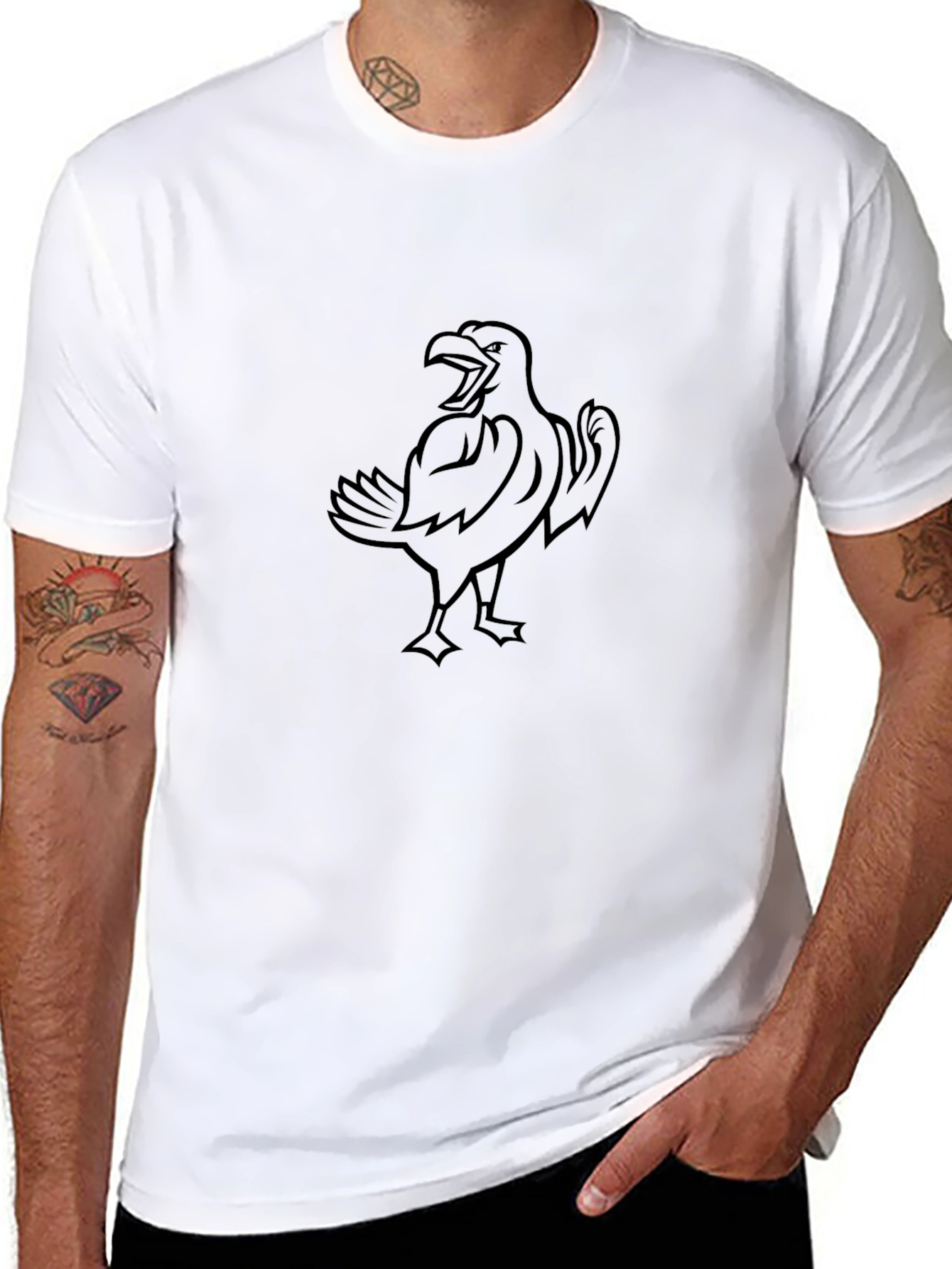 Mens Black Eagle Graphic T-Shirt