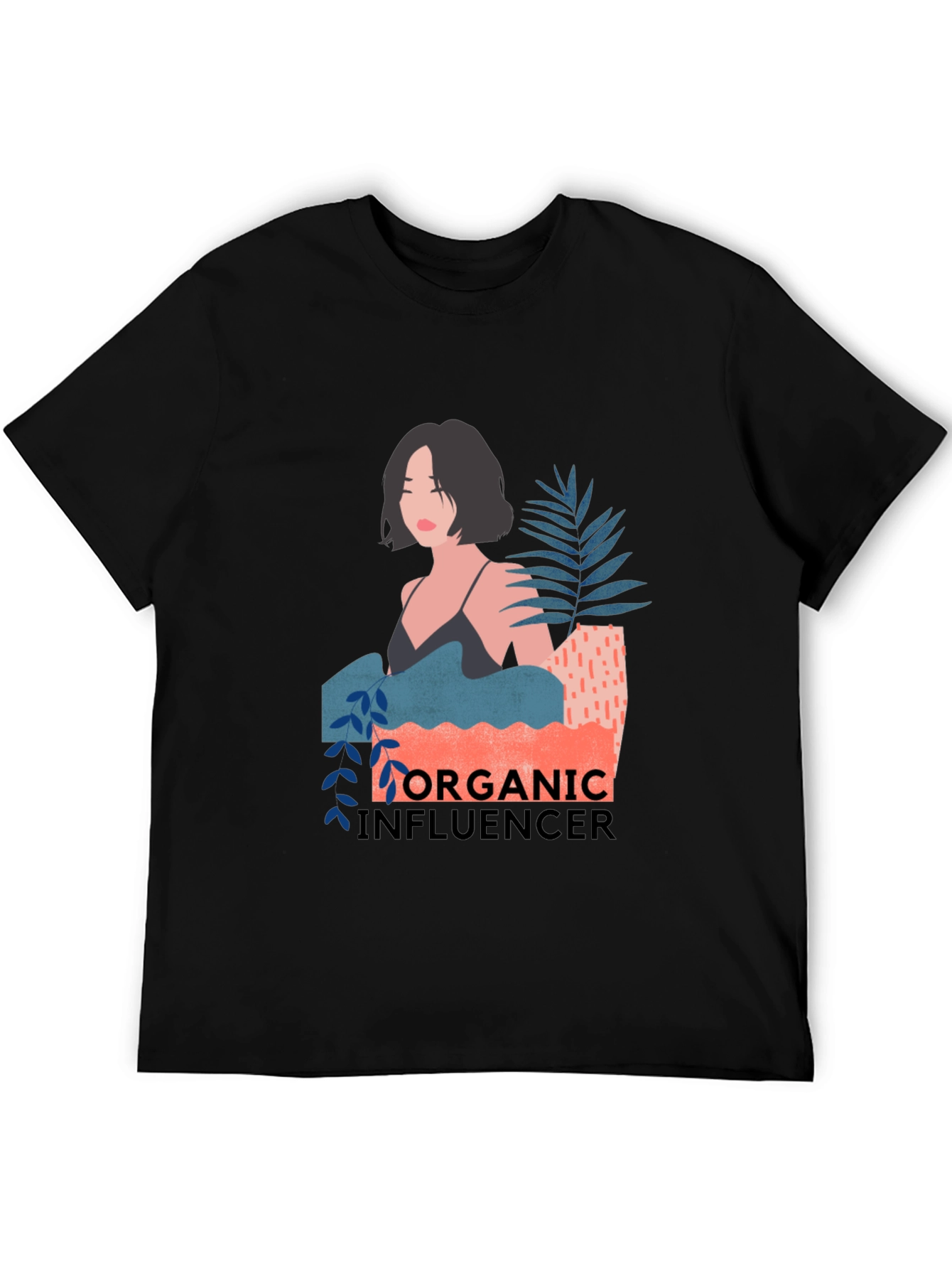 Organic Influencer Graphic Tee - Stylish Black T-Shirt