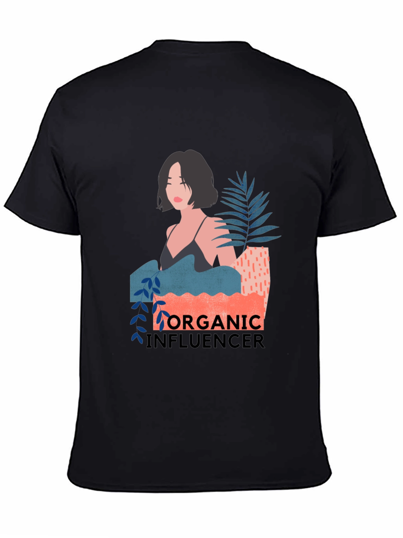 Organic Influencer Graphic Tee - Stylish Black T-Shirt