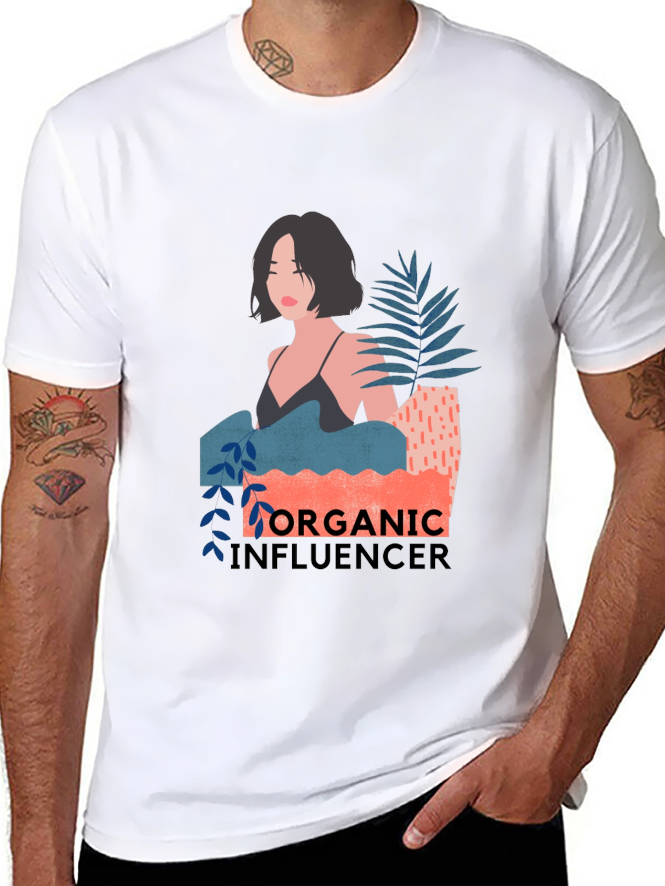 Organic Influencer Graphic Tee - Stylish Black T-Shirt