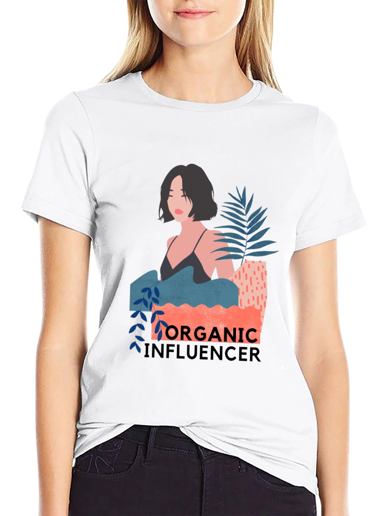 Organic Influencer Graphic Tee - Stylish Black T-Shirt