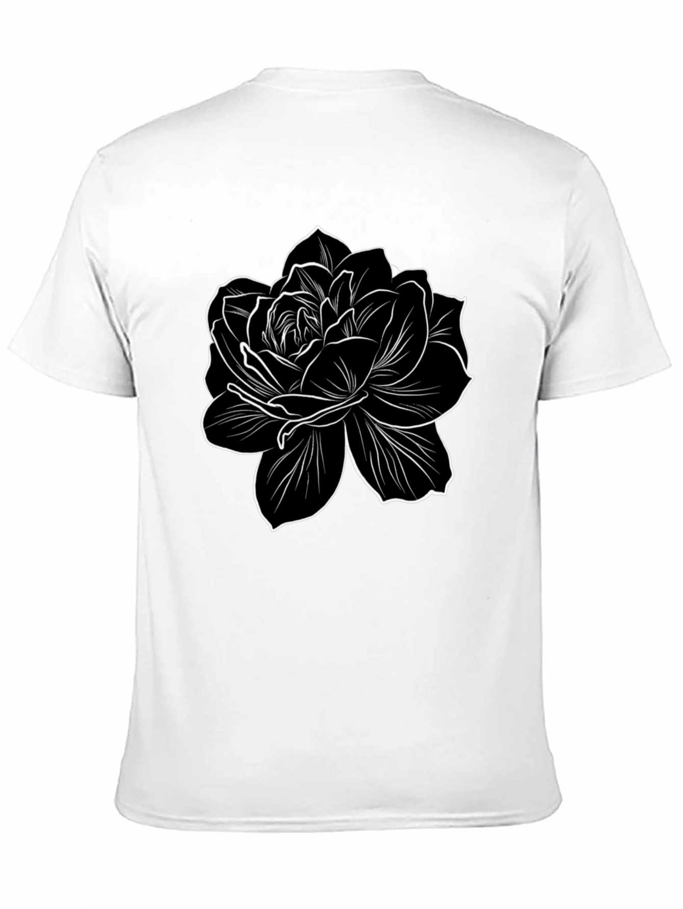 Black Floral Graphic Tee - Stylish Mens T-Shirt
