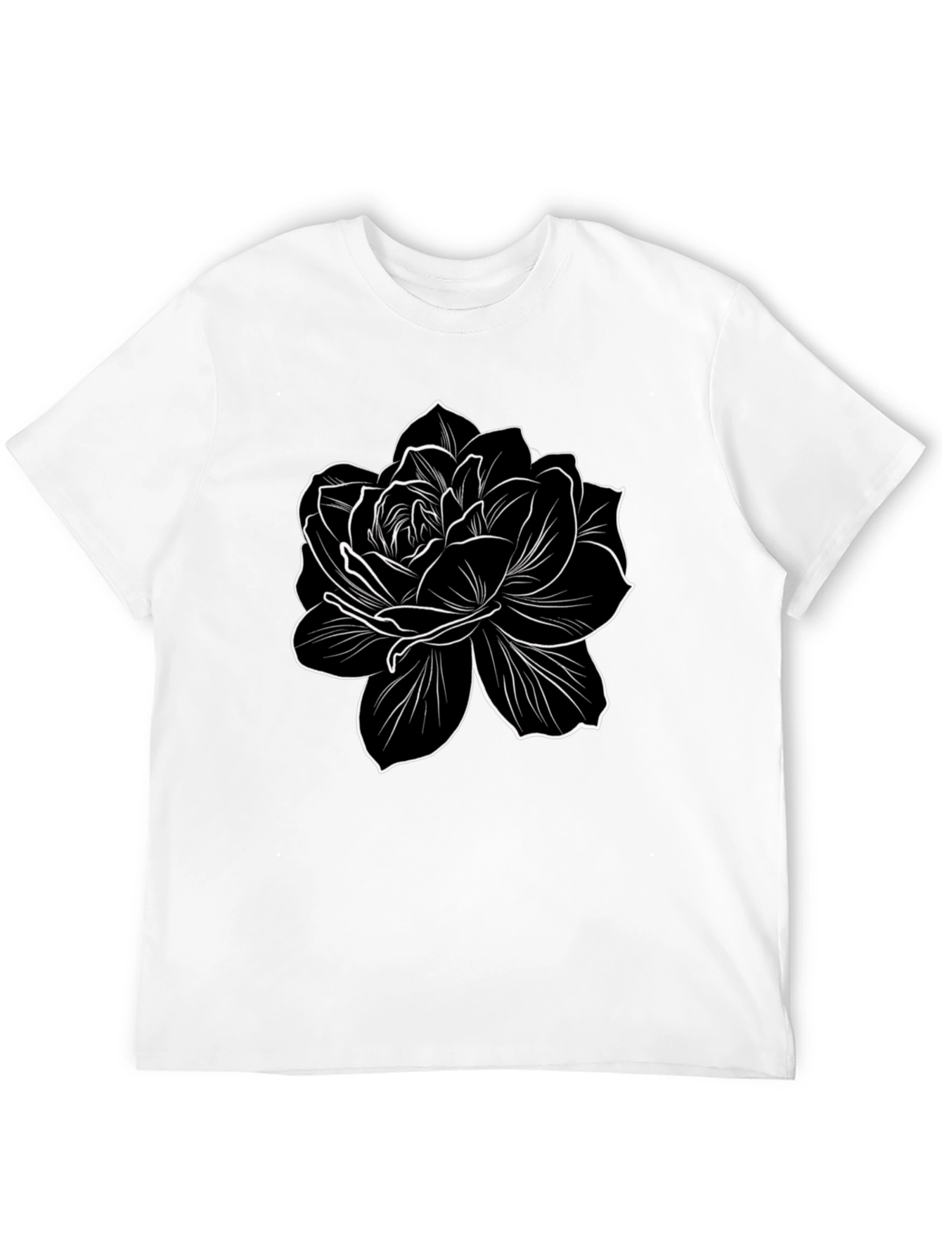 Black Floral Graphic Tee - Stylish Mens T-Shirt