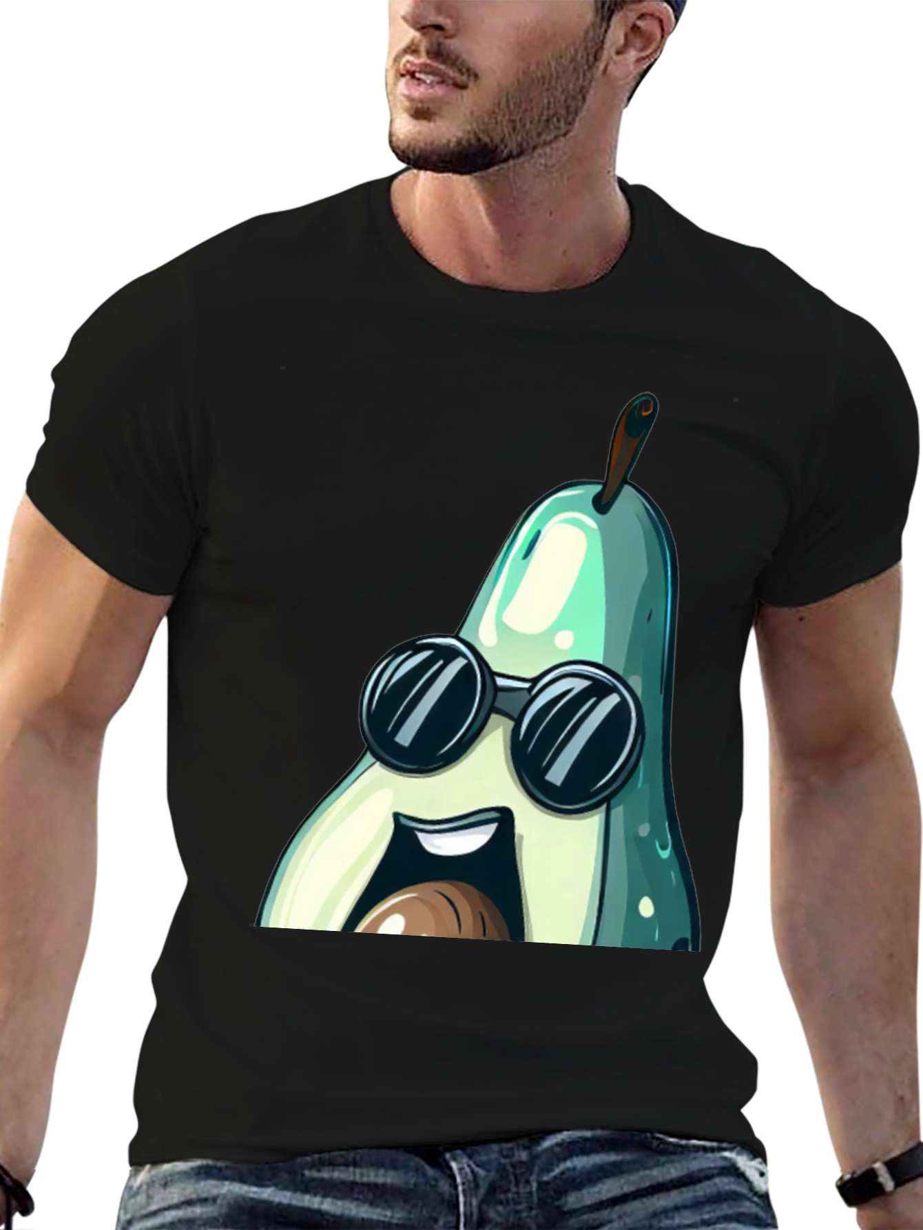 Cool Avocado Graphic Tee - Unisex Cotton T-Shirt