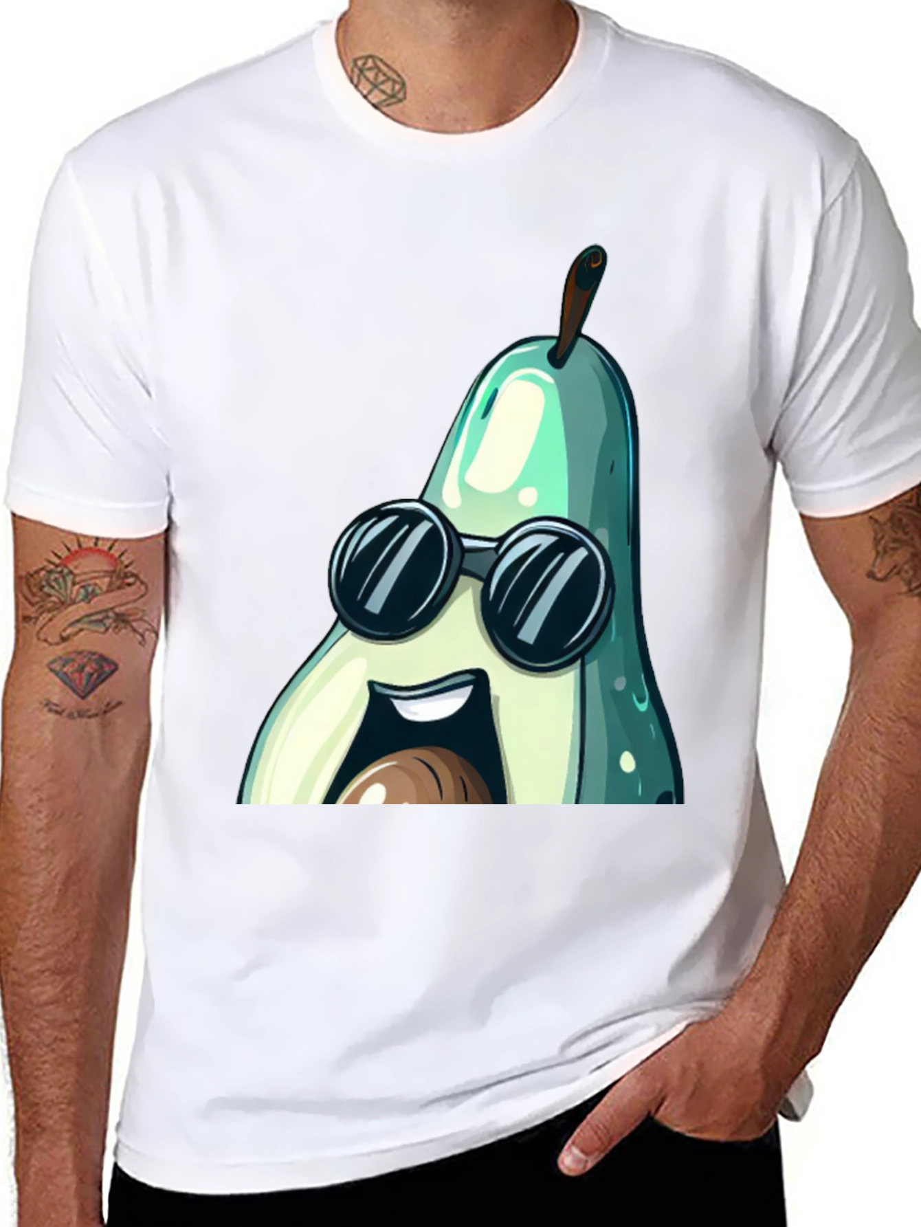 Cool Avocado Graphic Tee - Unisex Cotton T-Shirt