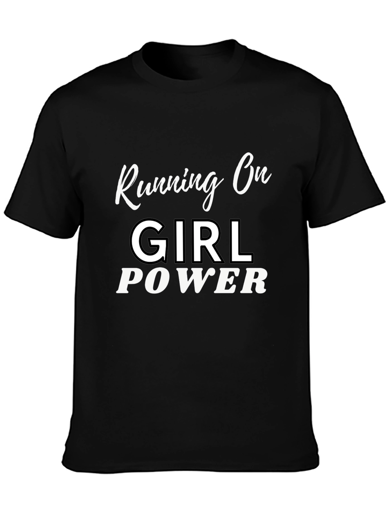 Girl Power Graphic Tee - Black Cotton T-Shirt