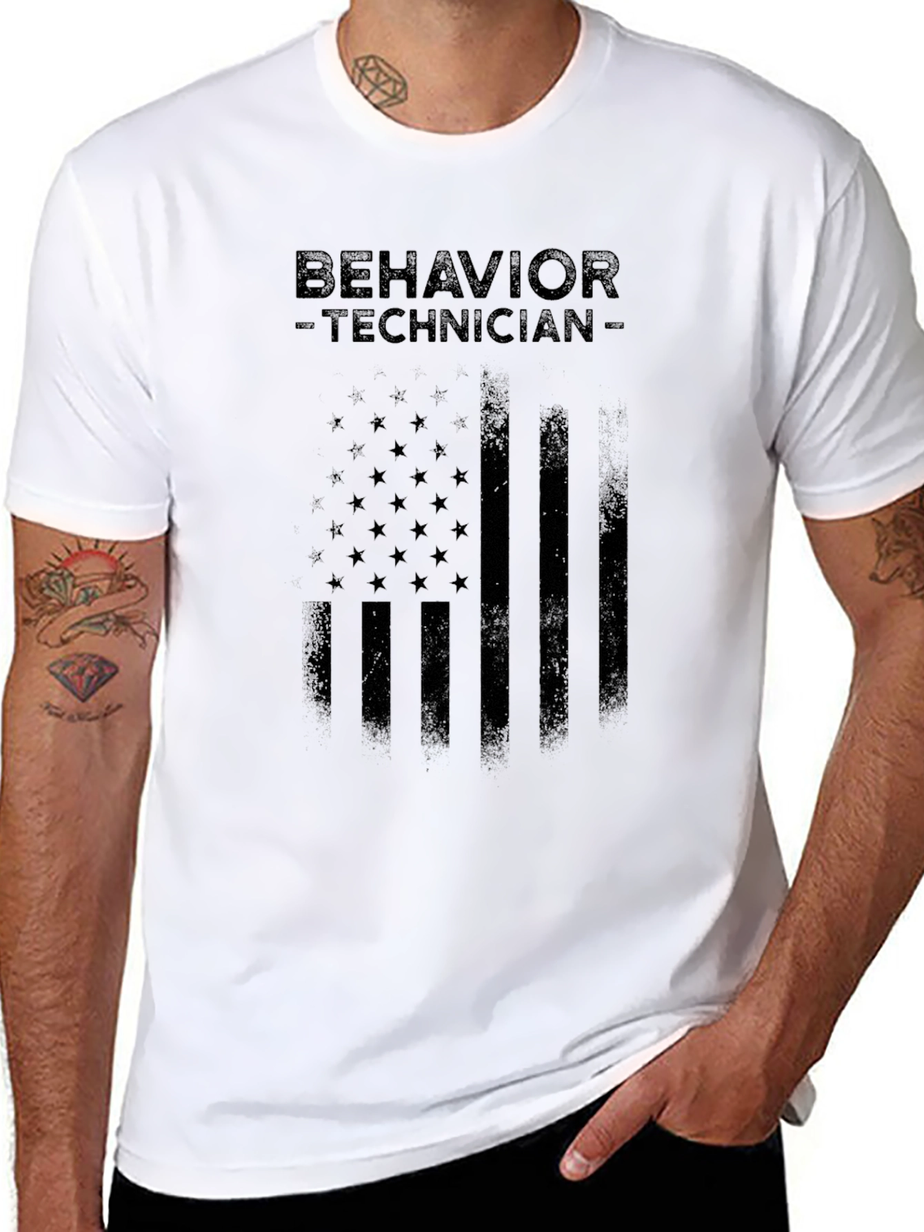 Behavior Technician American Flag T-Shirt