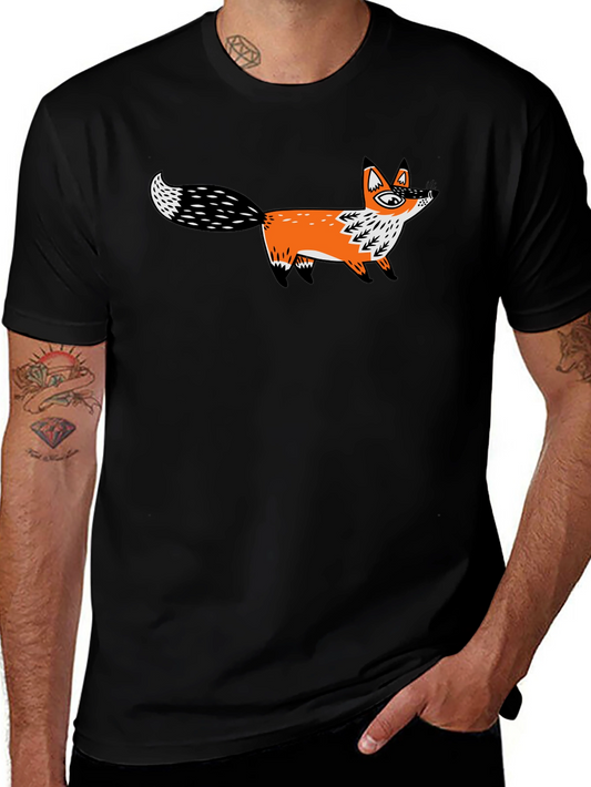 Fox Graphic Black T-Shirt | Whimsical Animal Tee