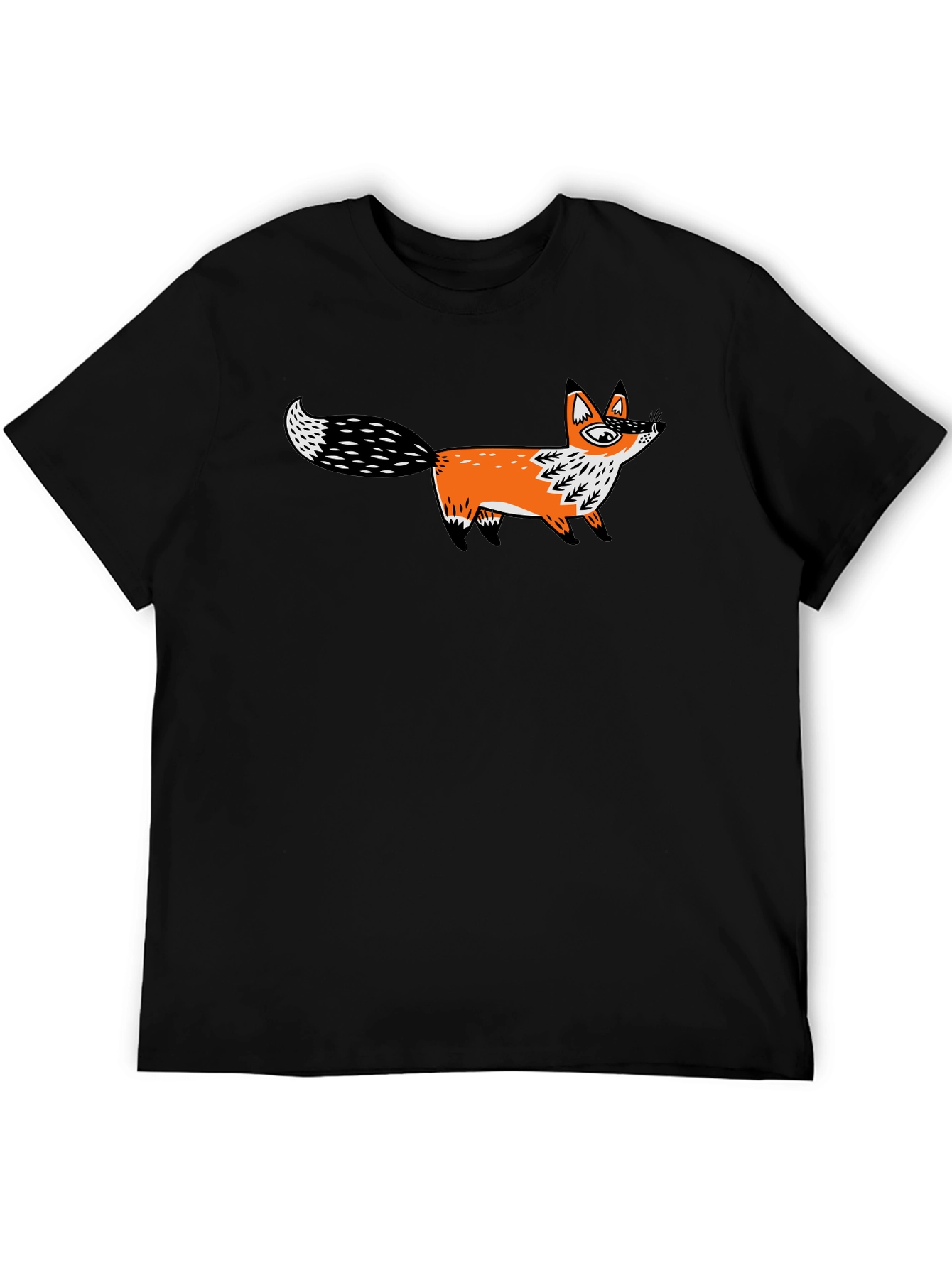 Fox Graphic Black T-Shirt | Whimsical Animal Tee