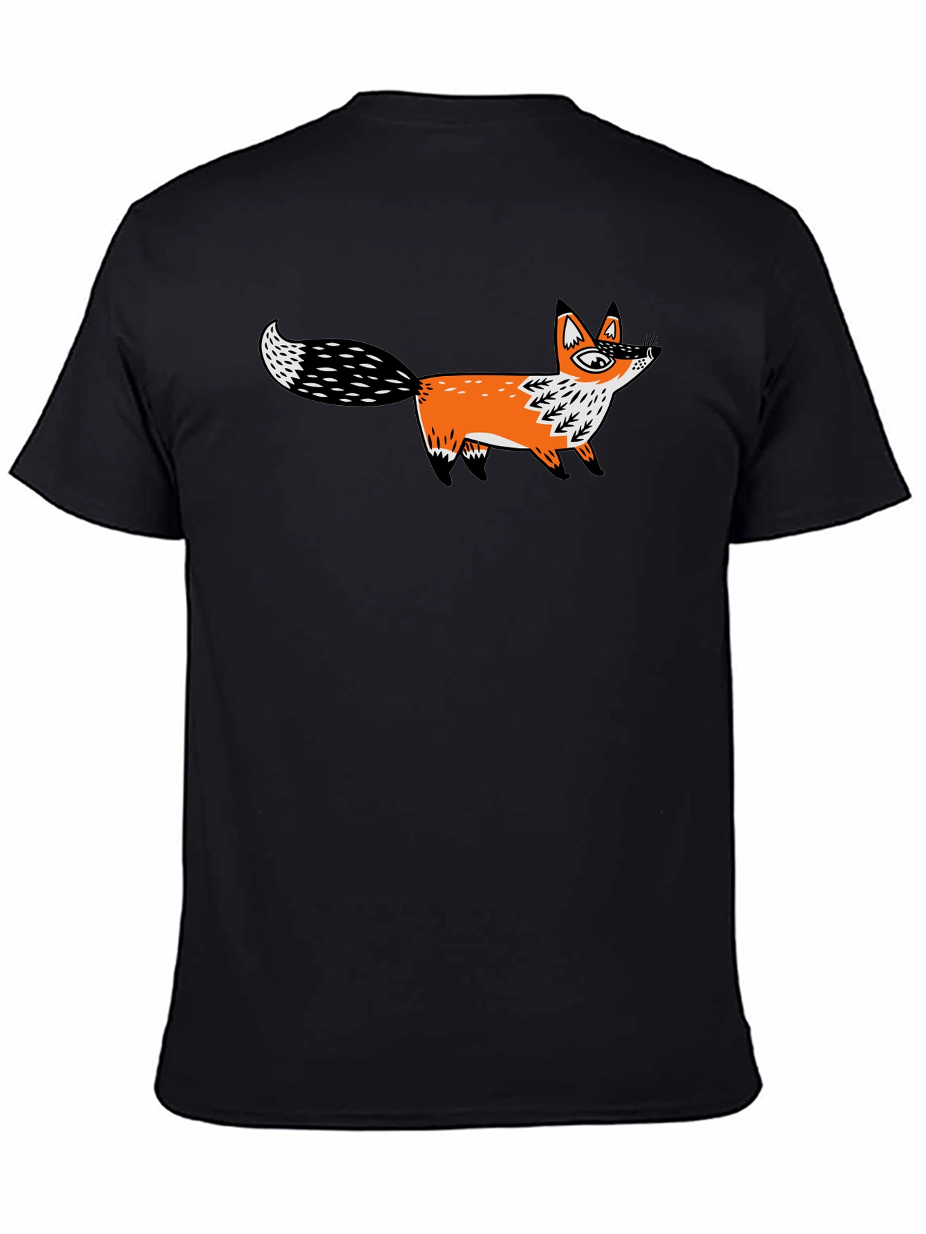 Fox Graphic Black T-Shirt | Whimsical Animal Tee