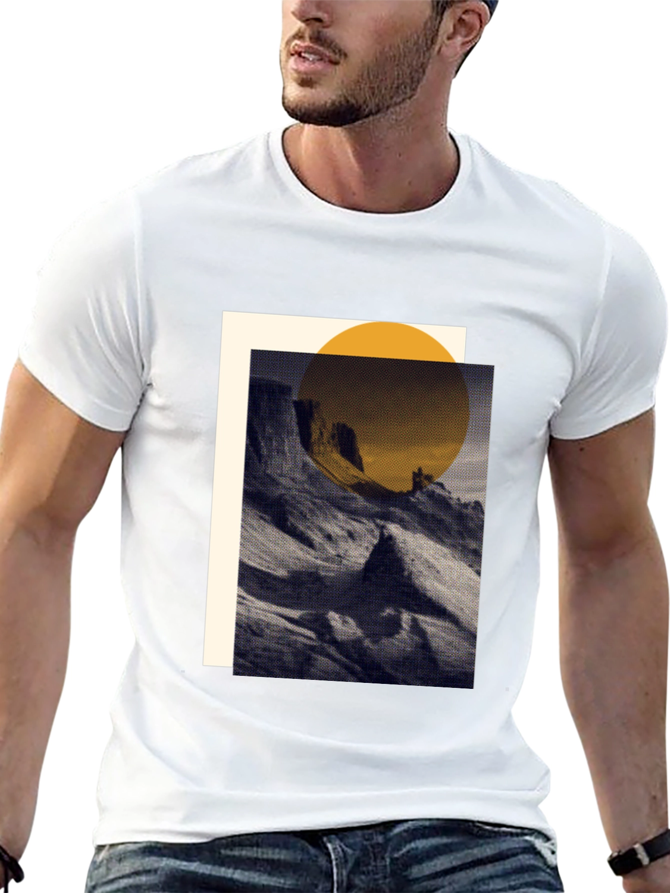 Abstract Mountain Graphic Tee - Modern Artistic Design