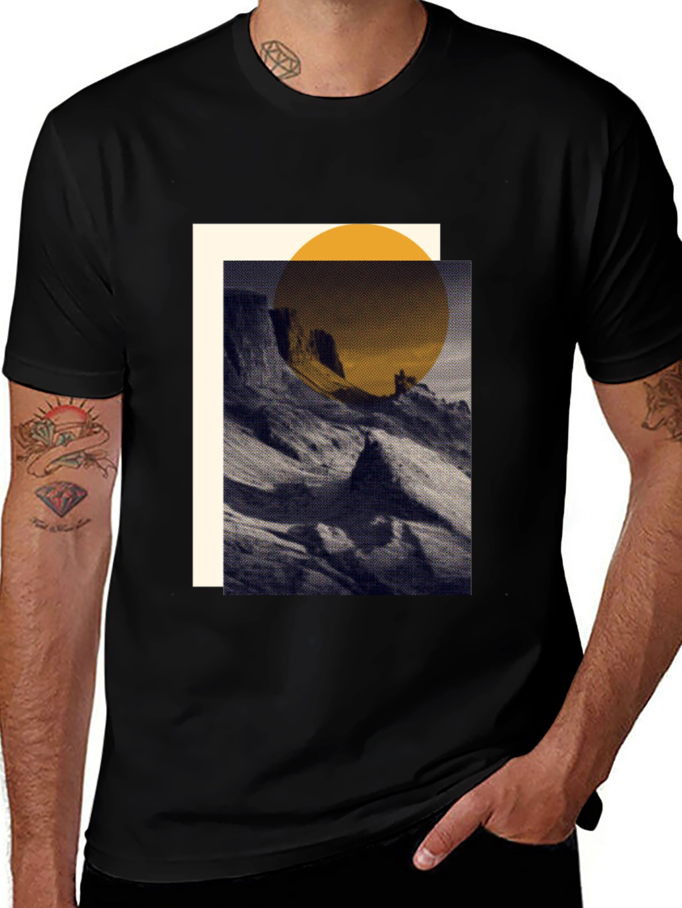 Abstract Mountain Graphic Tee - Modern Artistic Design