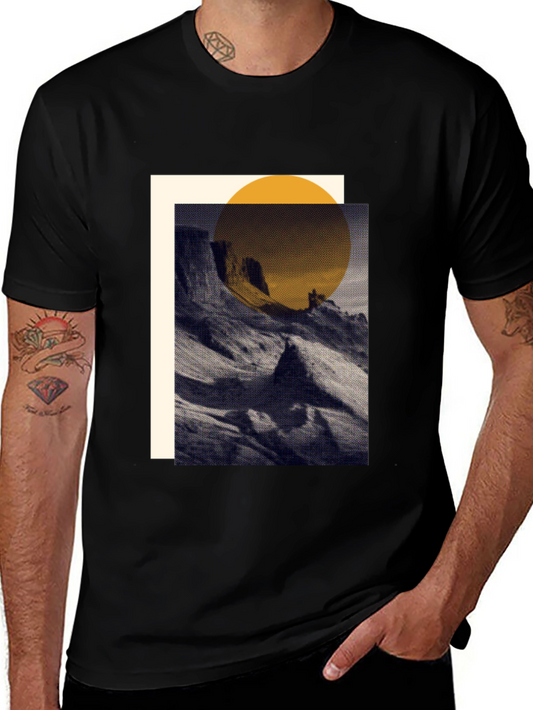 Abstract Mountain Graphic Tee - Modern Artistic Design