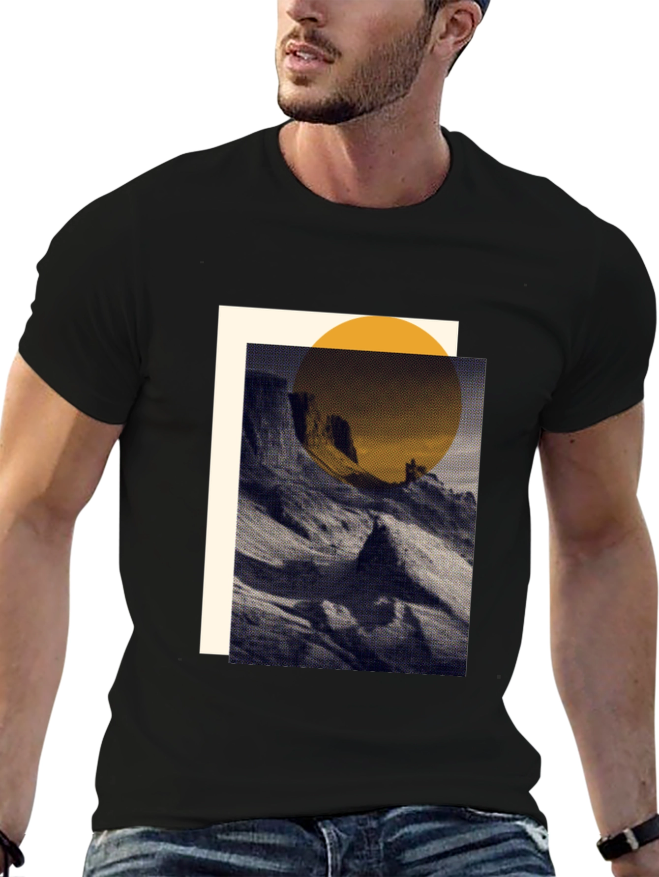 Abstract Mountain Graphic Tee - Modern Artistic Design