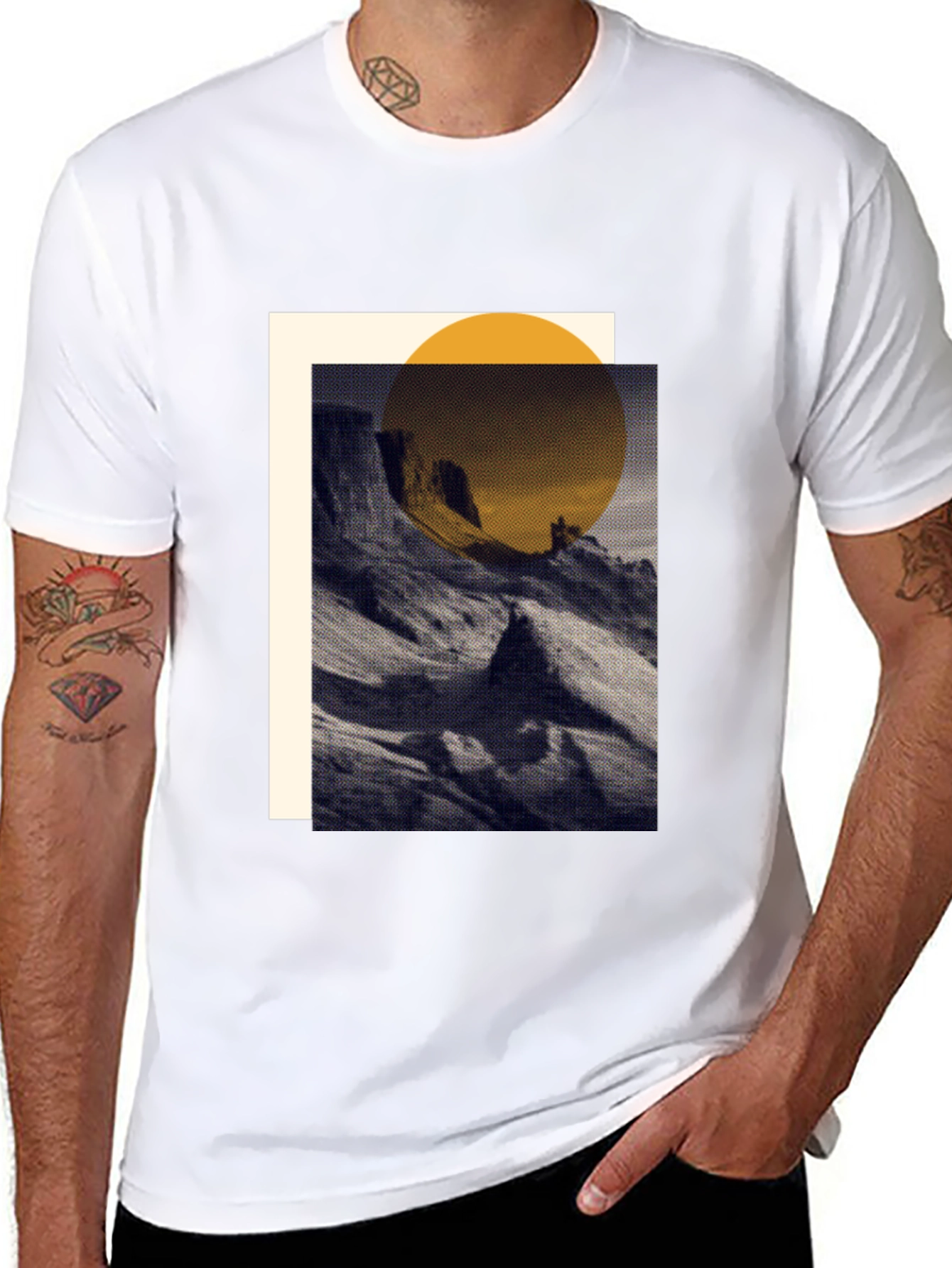 Abstract Mountain Graphic Tee - Modern Artistic Design