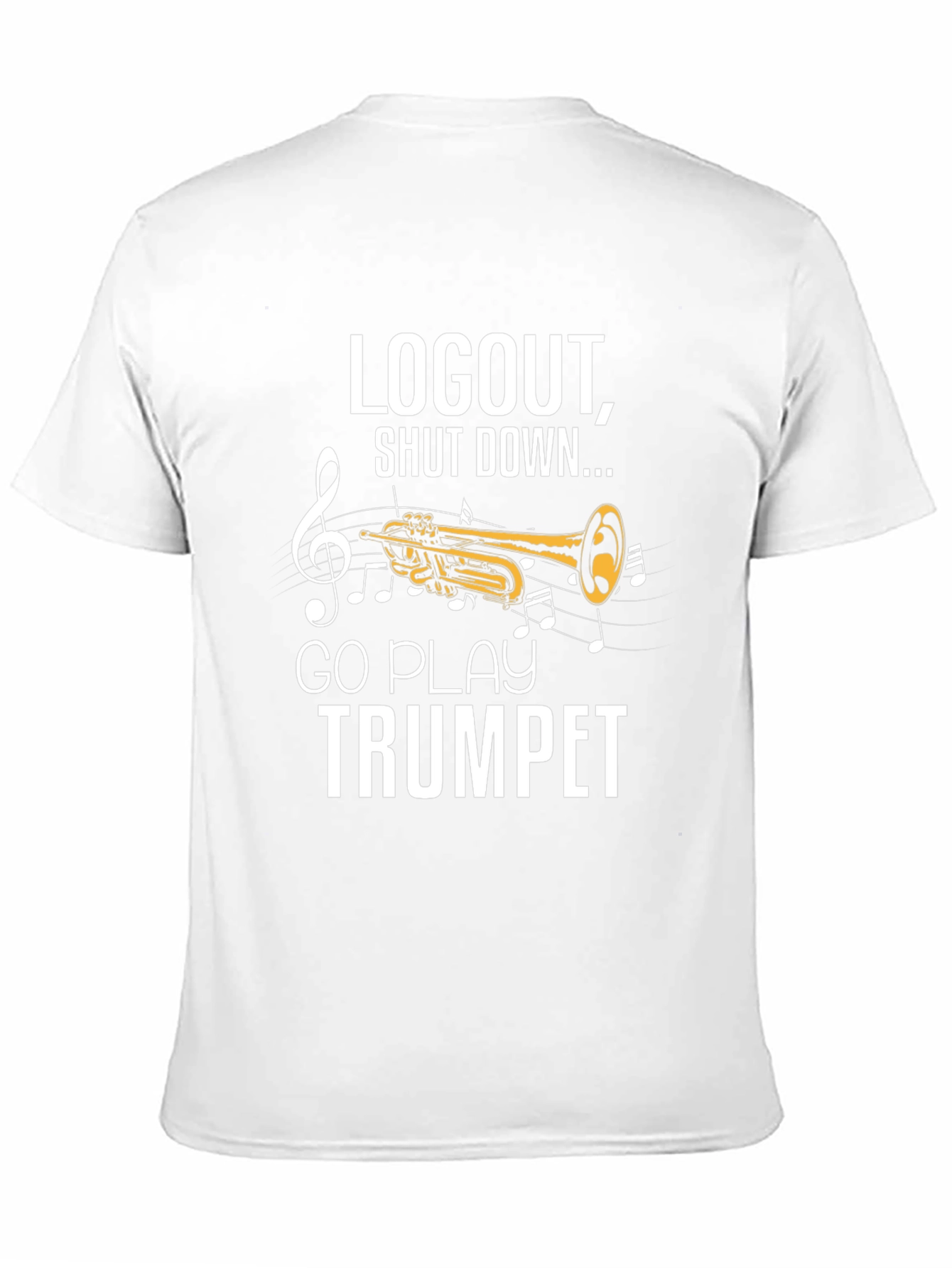 Logout Go Play Trumpet Black T-Shirt