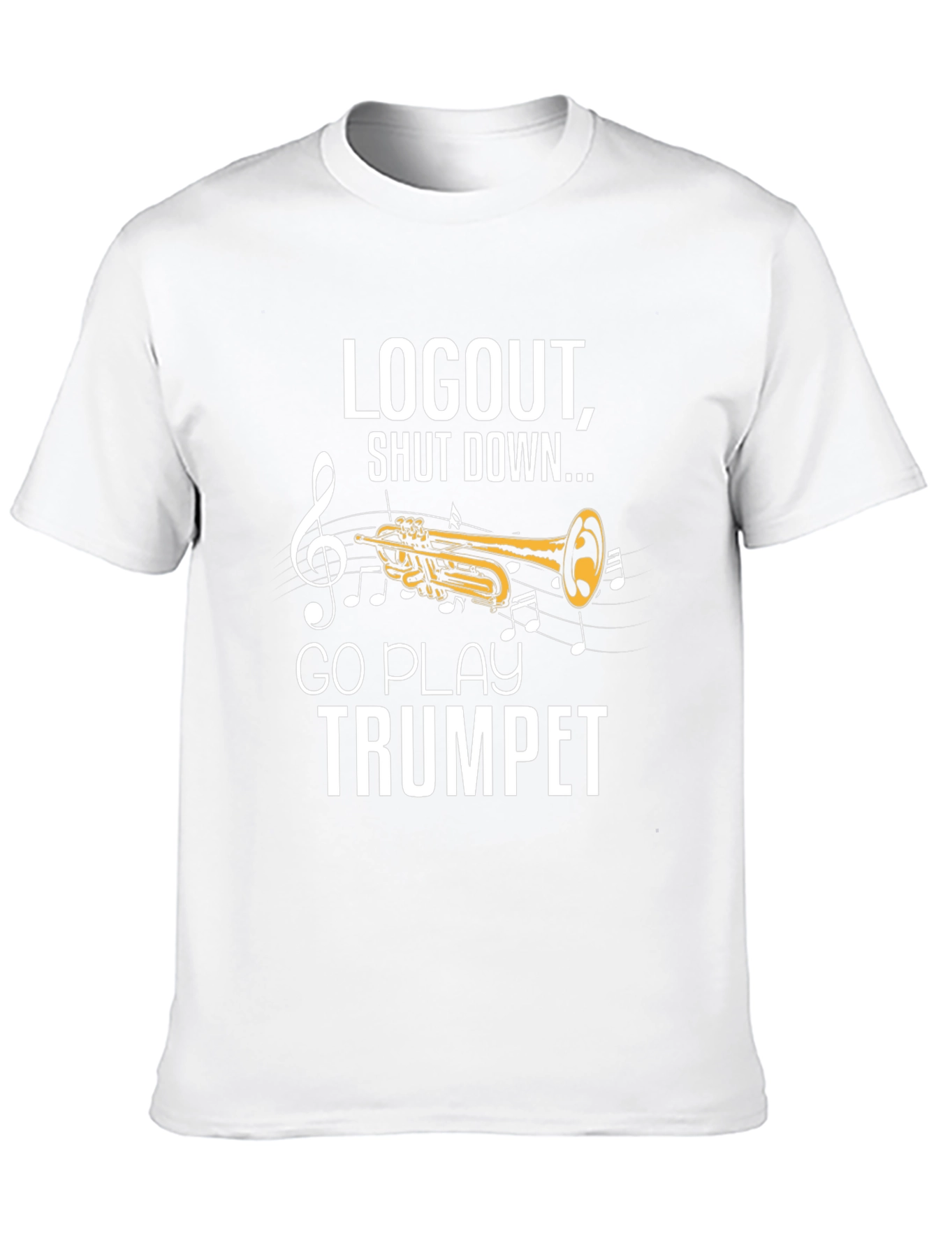 Logout Go Play Trumpet Black T-Shirt