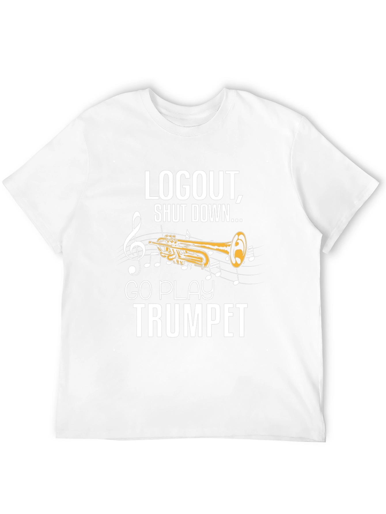 Logout Go Play Trumpet Black T-Shirt