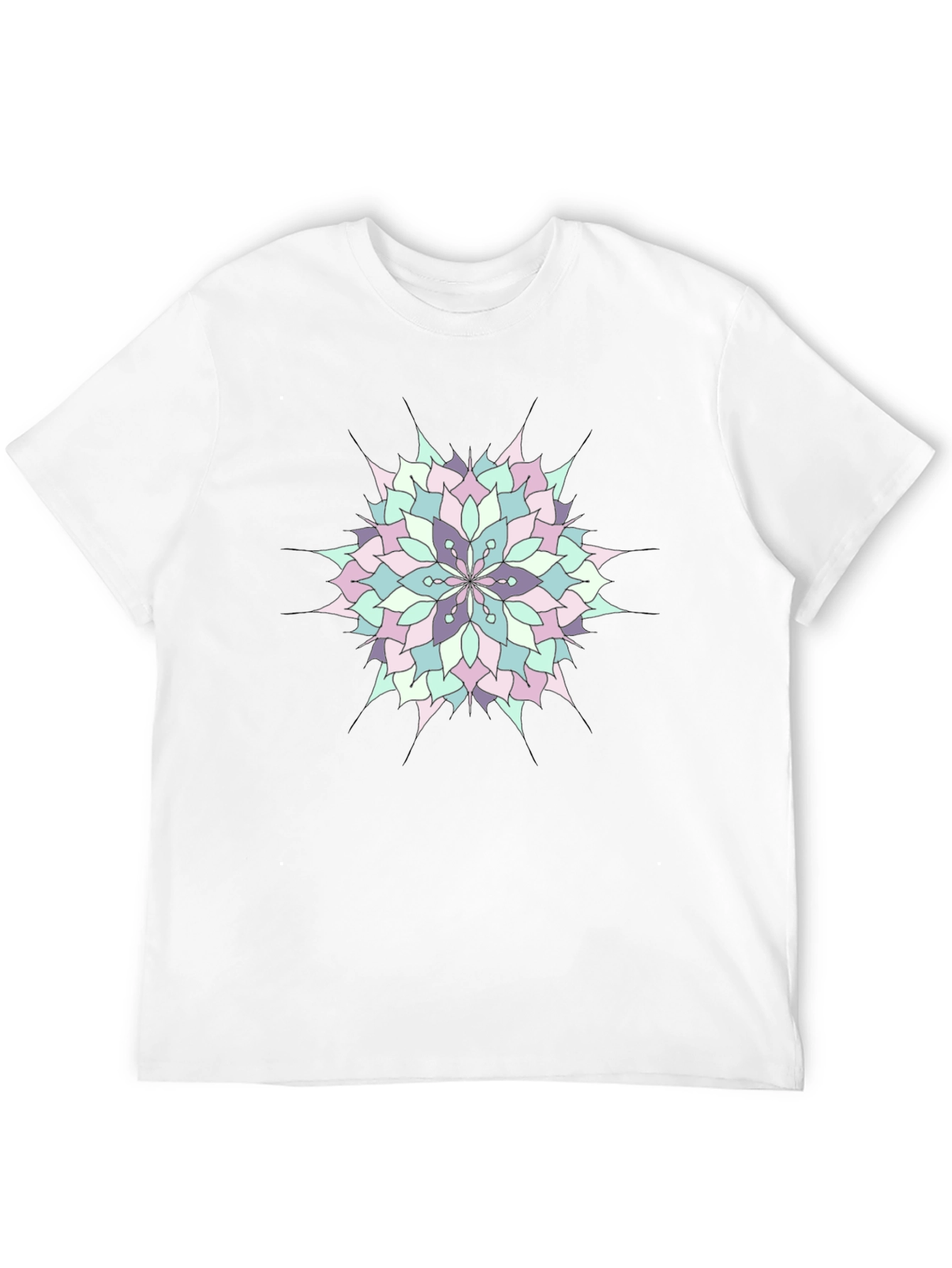 Mandala Print Mens Black T-Shirt