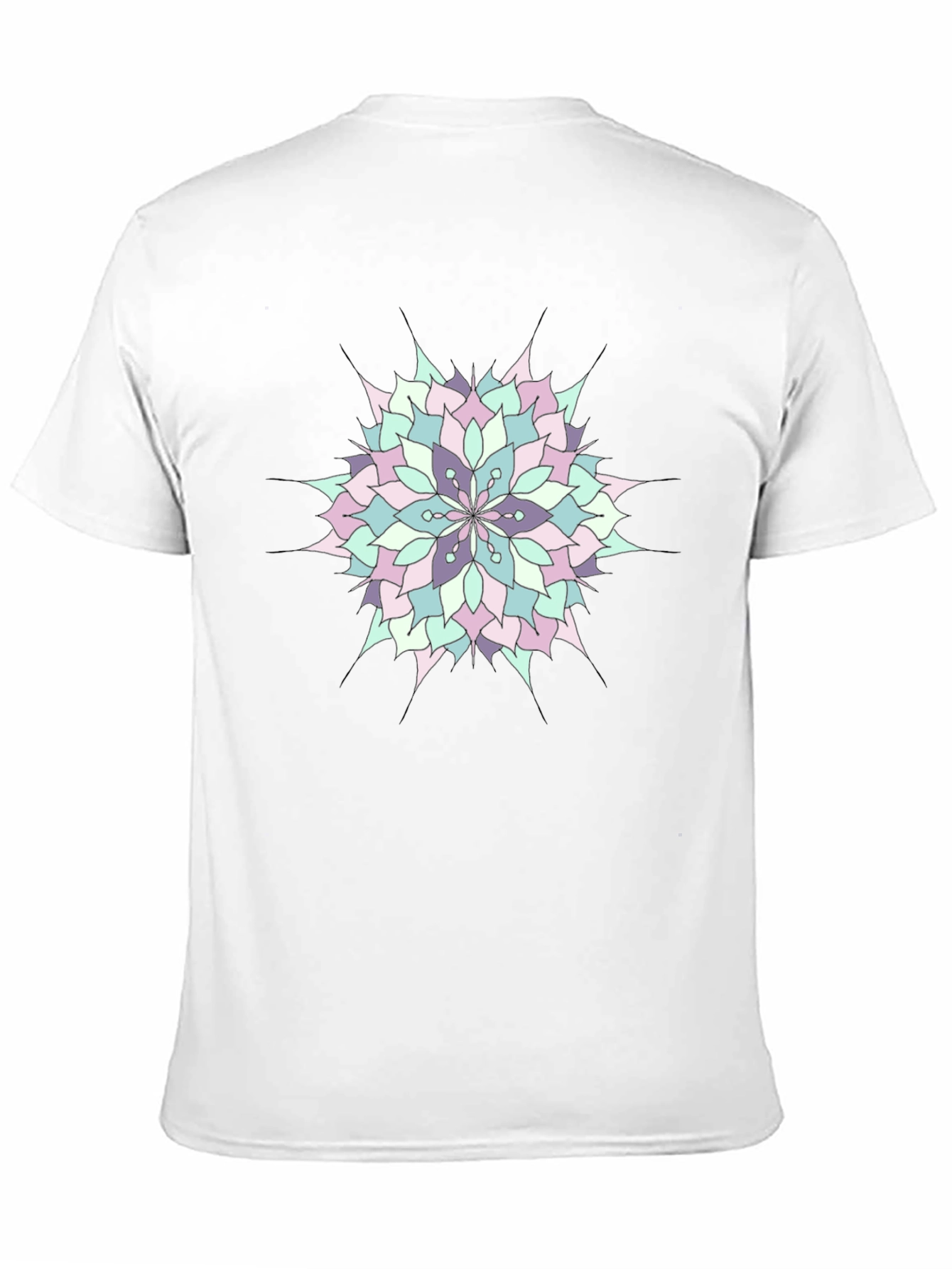 Mandala Print Mens Black T-Shirt