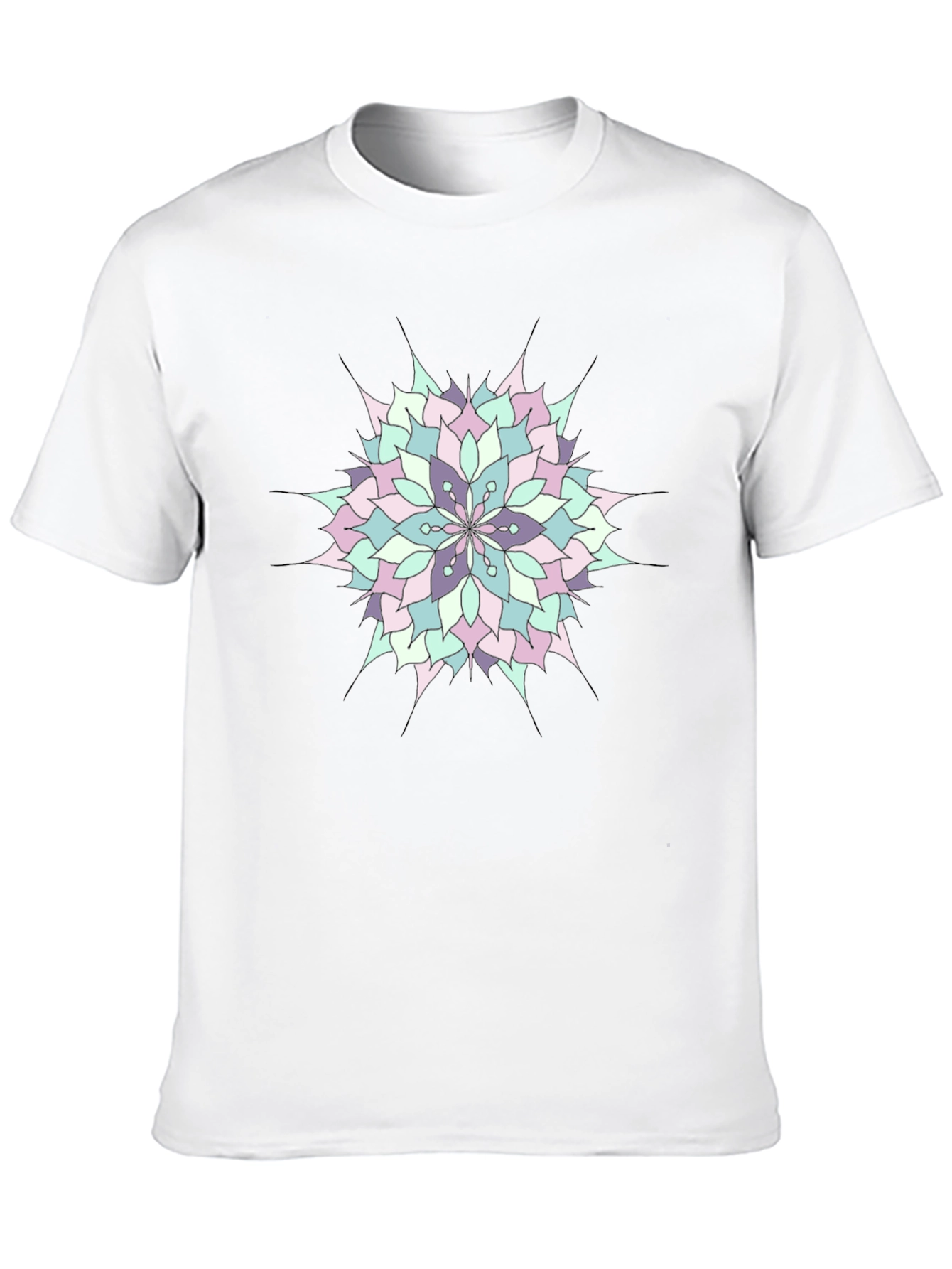 Mandala Print Mens Black T-Shirt