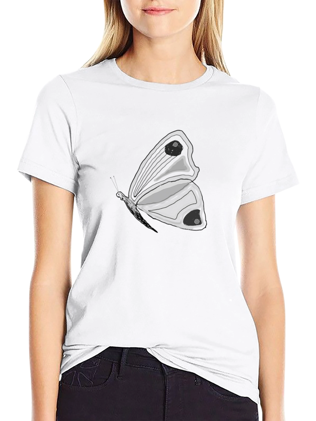 Butterfly Graphic T-Shirt - Stylish Black Tee