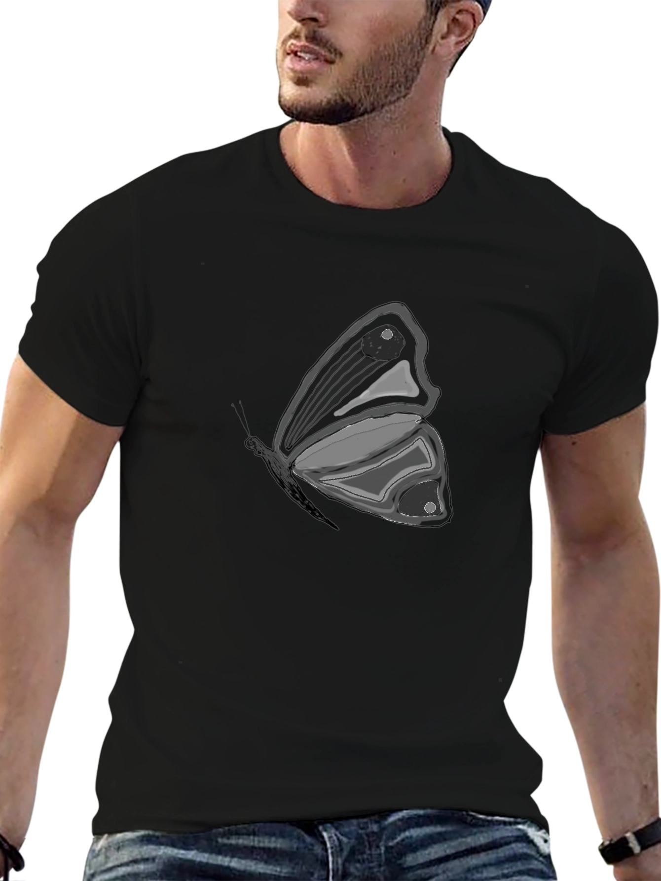 Butterfly Graphic T-Shirt - Stylish Black Tee