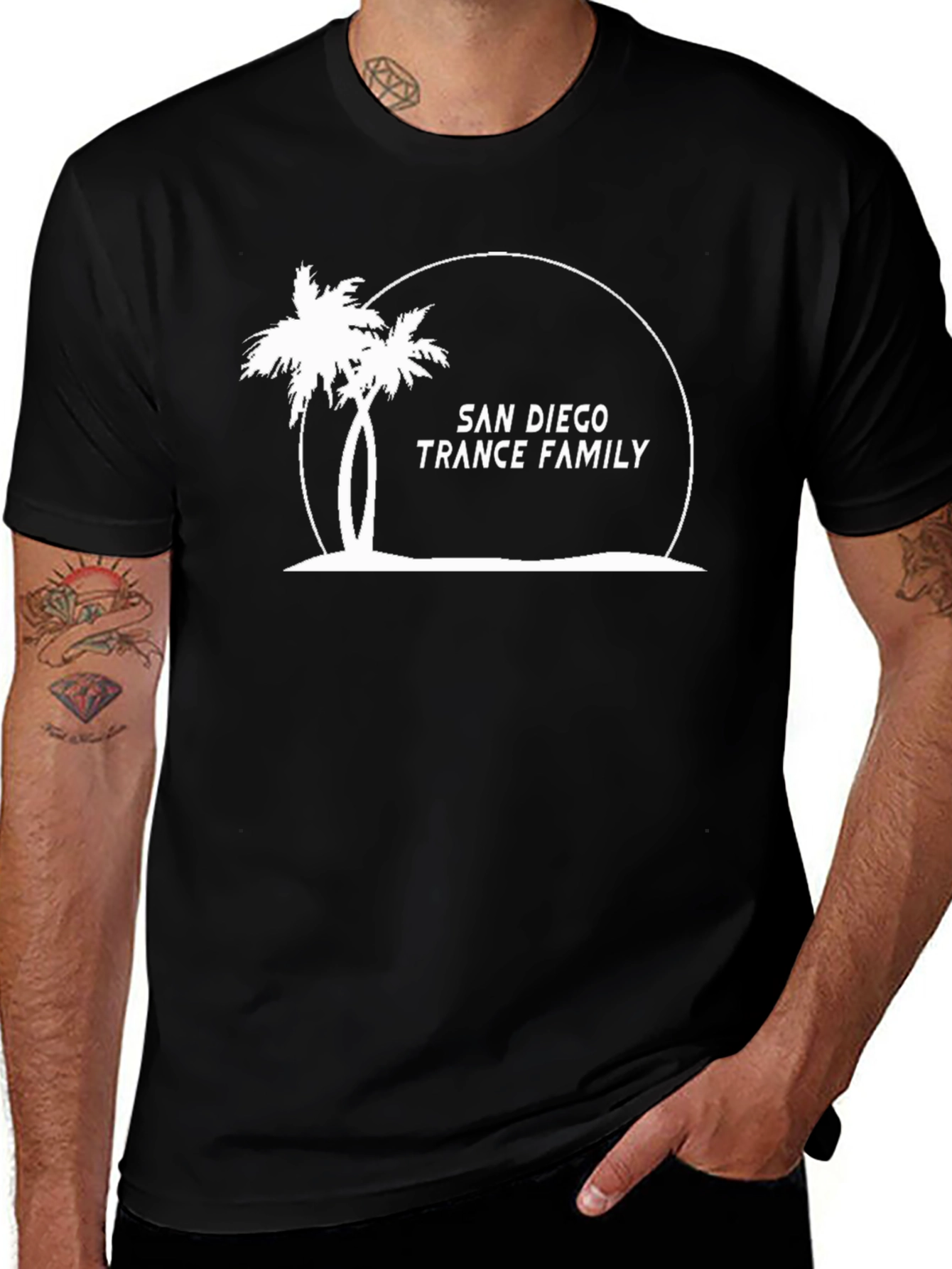 San Diego Trance Family Palm Tree Graphic Tee