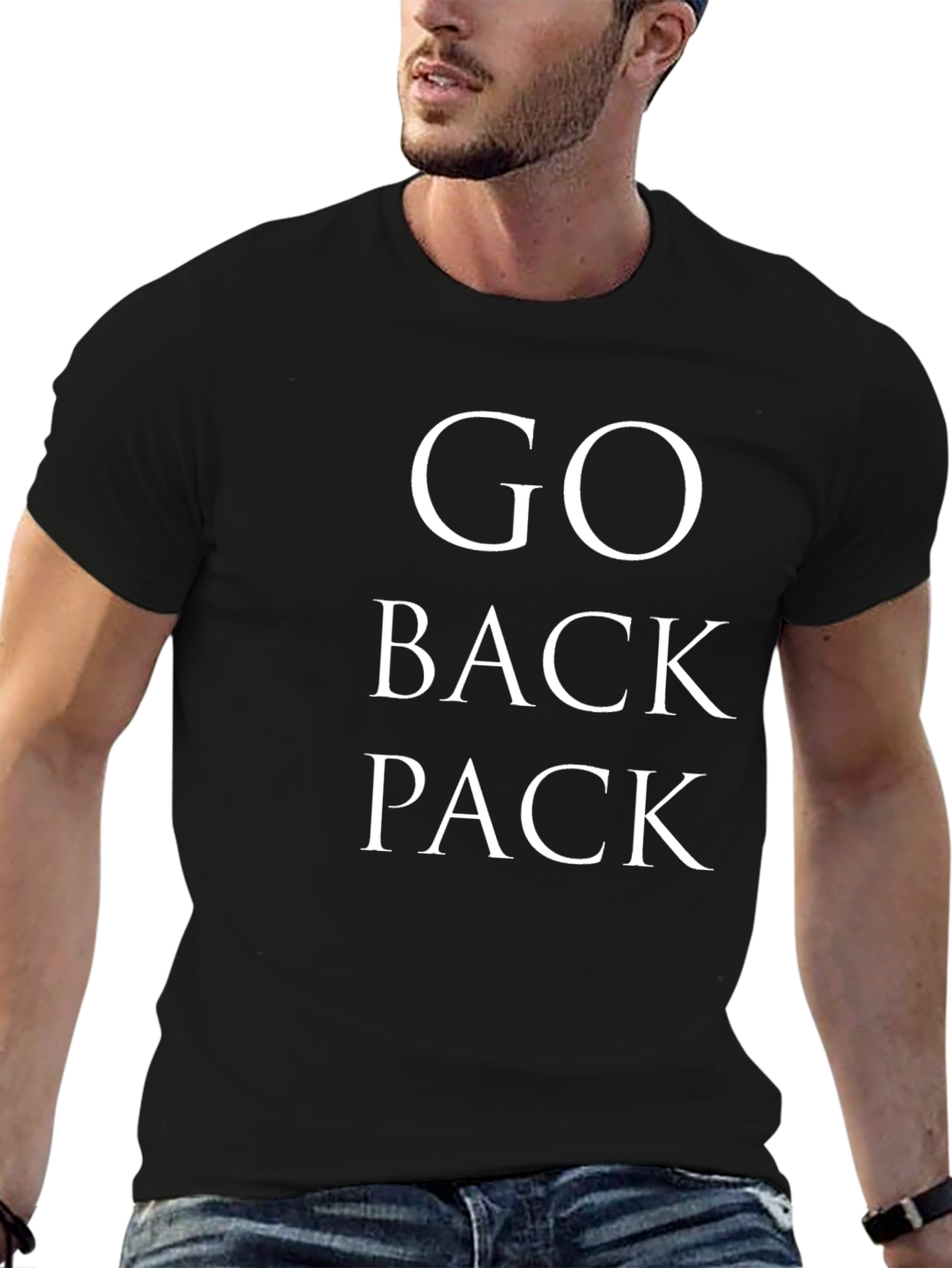 Go Back Pack Graphic Tee - Black Casual T-Shirt