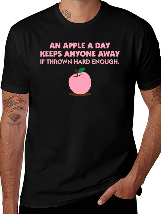 Funny Apple Graphic T-Shirt - An Apple a Day Humor Tee