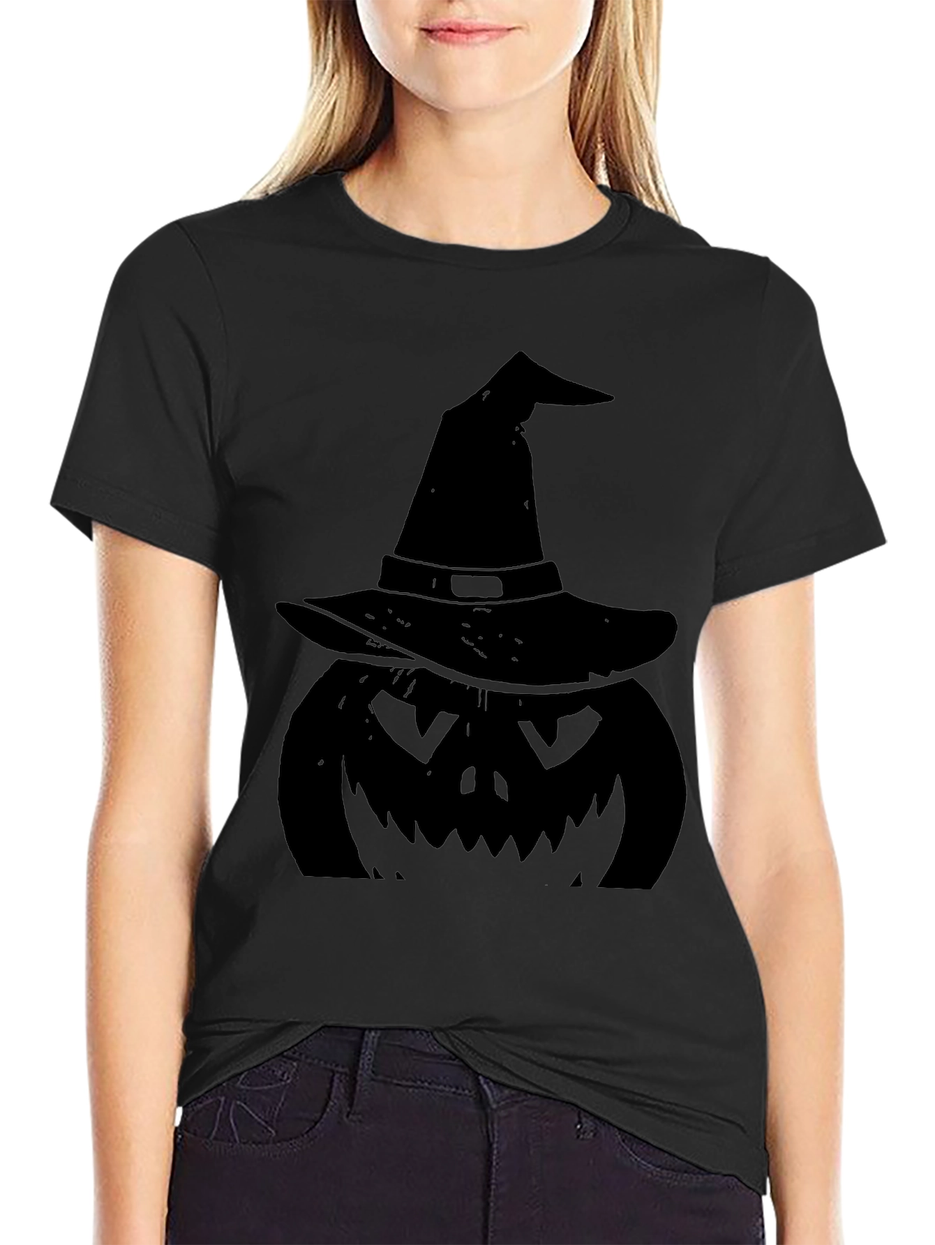 Halloween Pumpkin Witch Hat T-Shirt