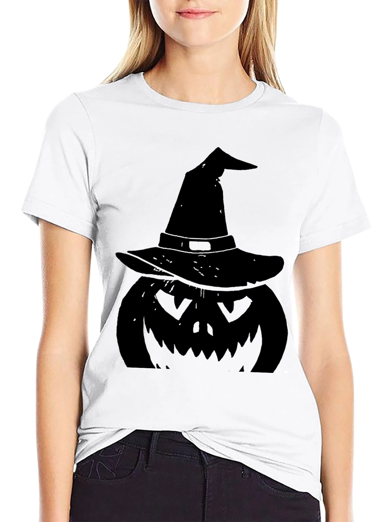 Halloween Pumpkin Witch Hat T-Shirt