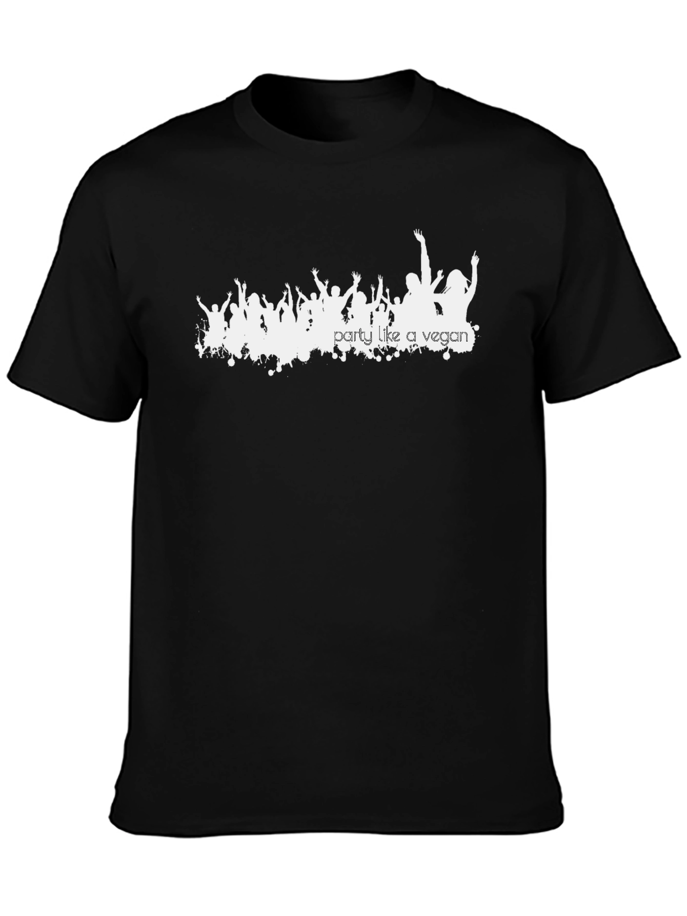 Party Like a Vegan Black Graphic T-Shirt