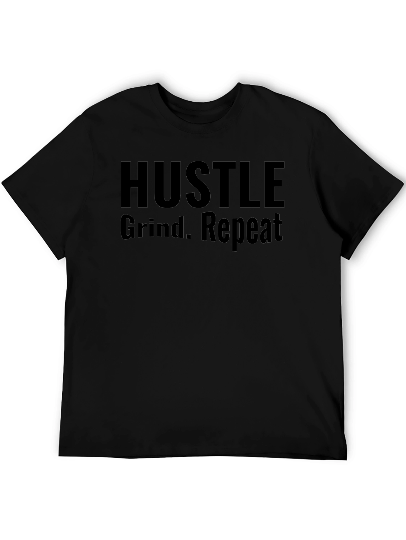 Hustle Grind Repeat Black Graphic Tee