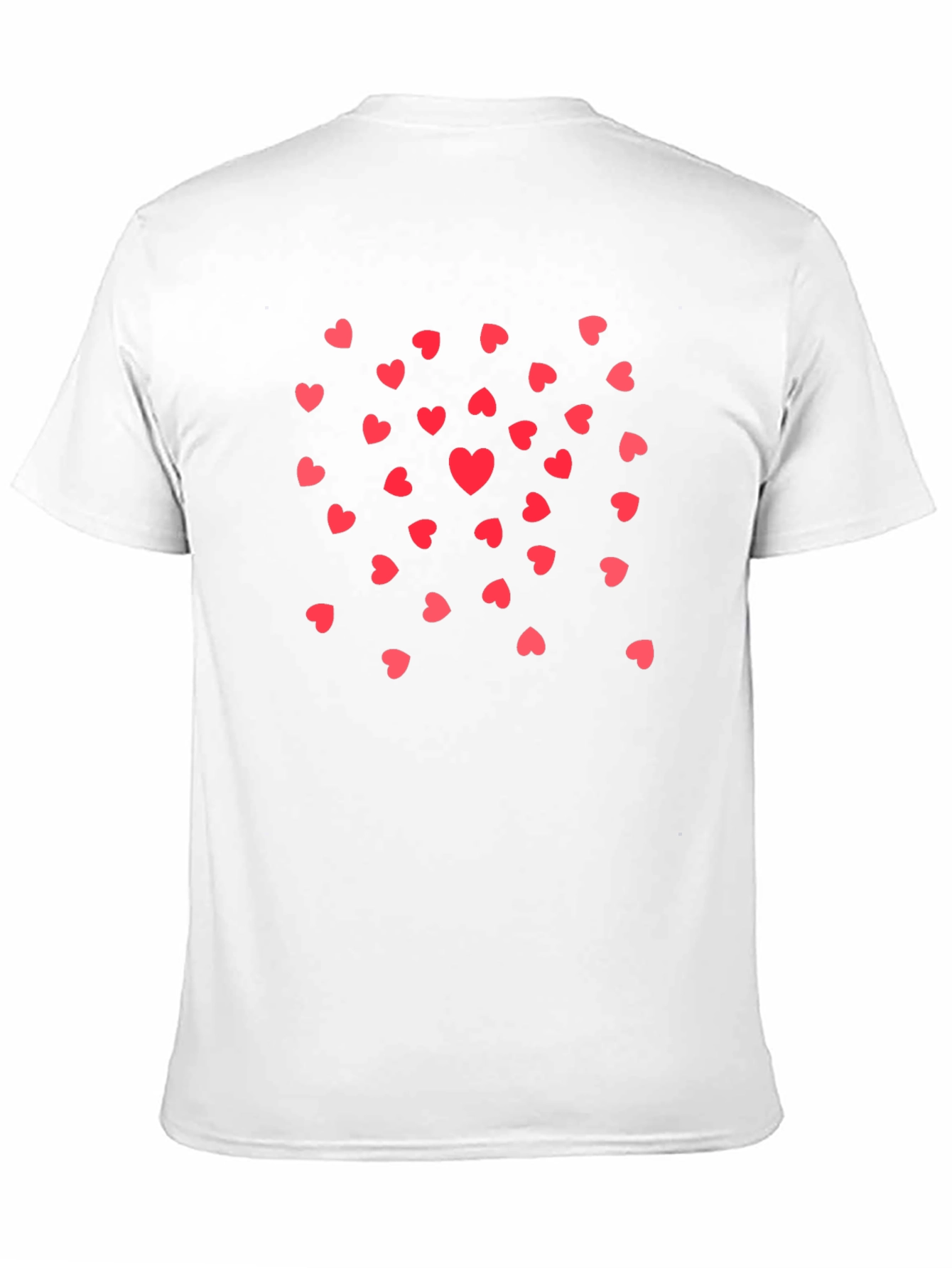 Heart Print Black Crew Neck T-Shirt
