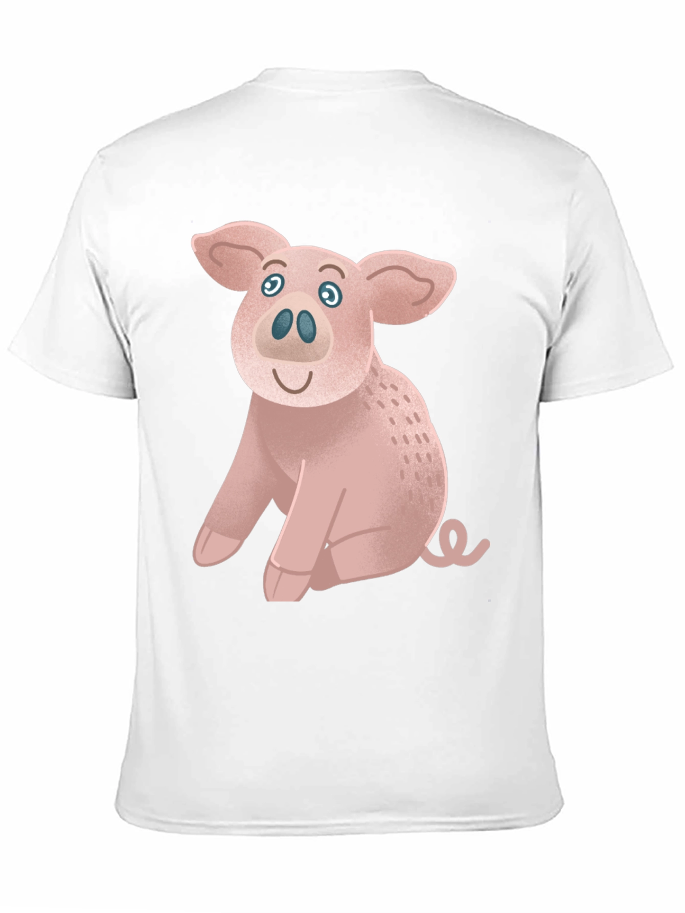 Cute Pig Graphic Tee - Black Cotton T-Shirt